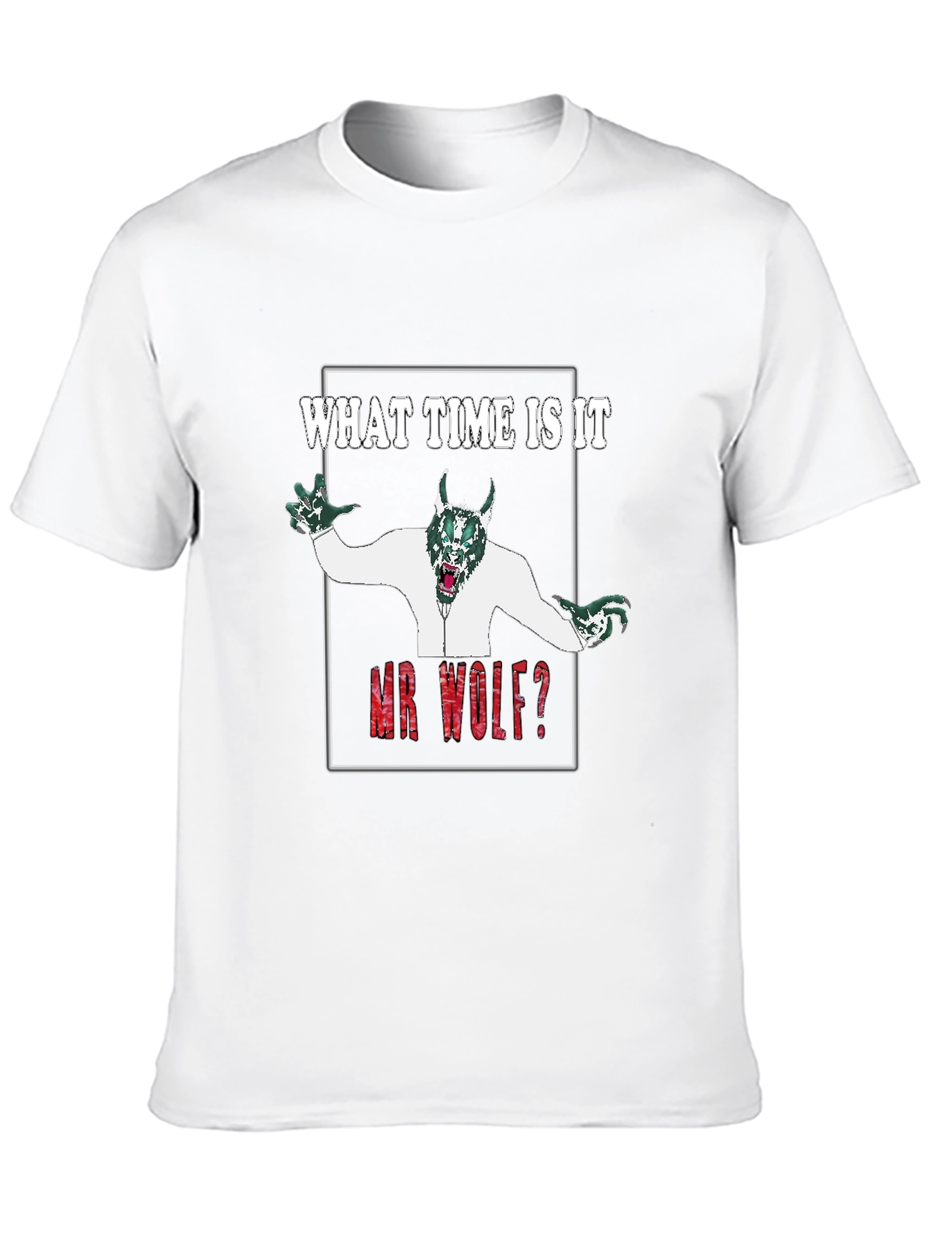 Black What Time Is It Mr. Wolf T-Shirt - Graphic Tee view 10