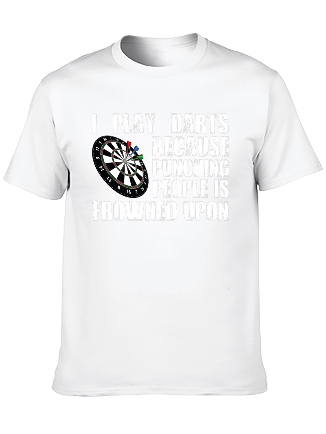 Black Funny Darts T-Shirt - Punching People is Frowned Upon view 10