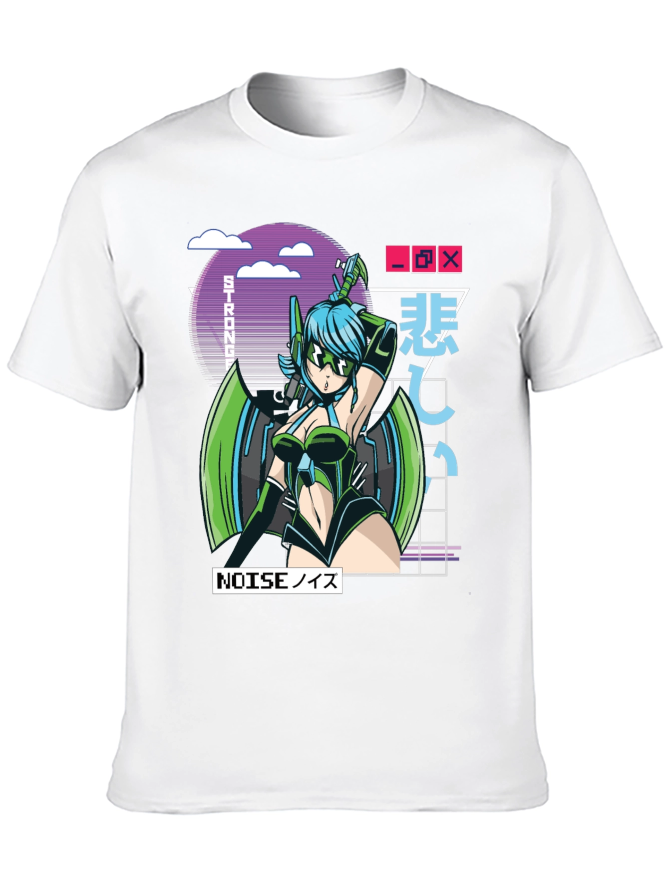 Black Anime Girl Graphic T-Shirt - Black Cotton Tee view 10