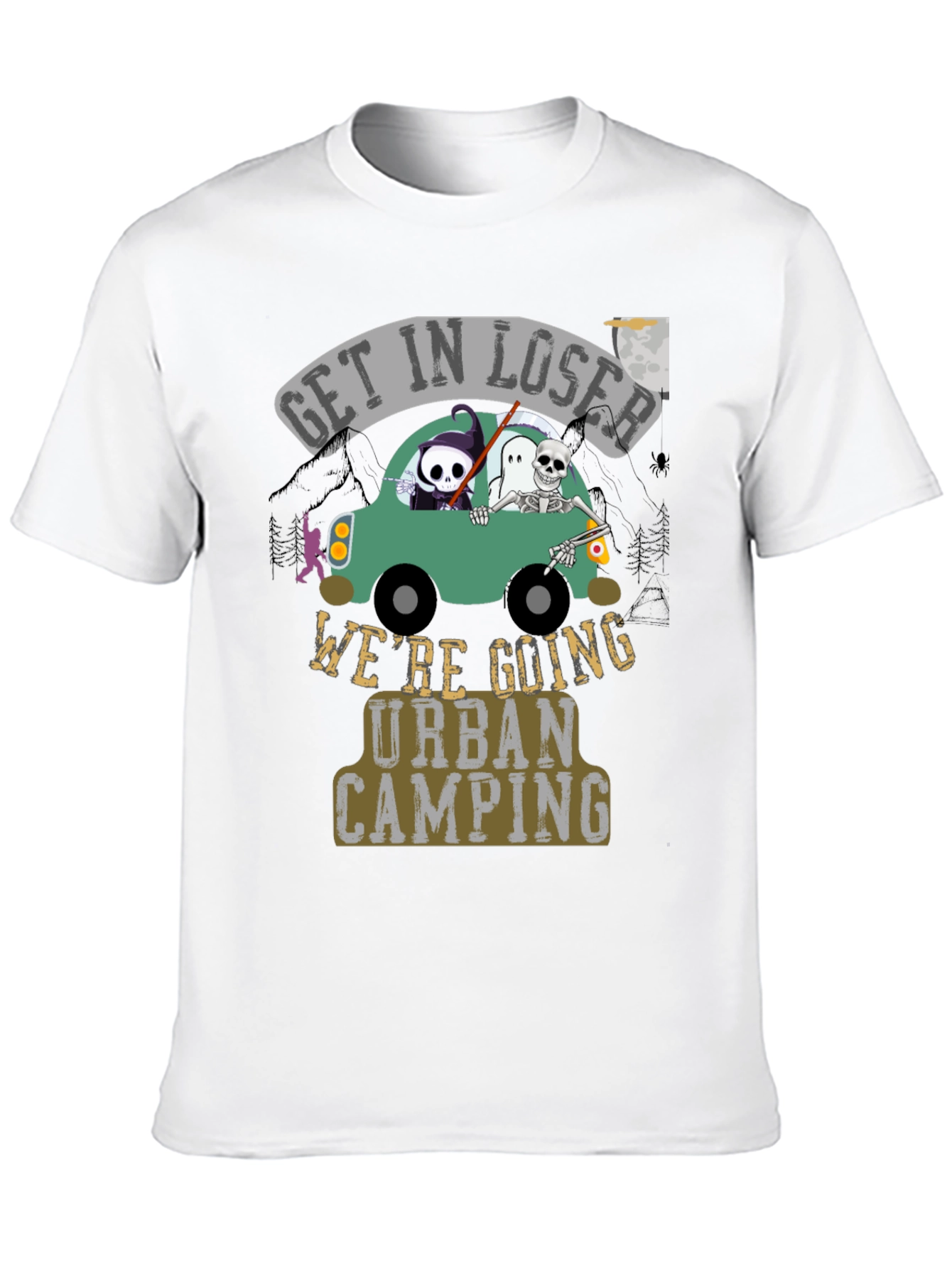 Black Urban Camping Graphic T-Shirt view 10