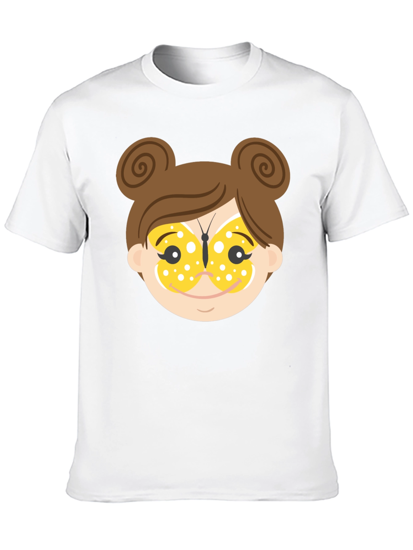 Black Cartoon Girl Face T-Shirt view 10