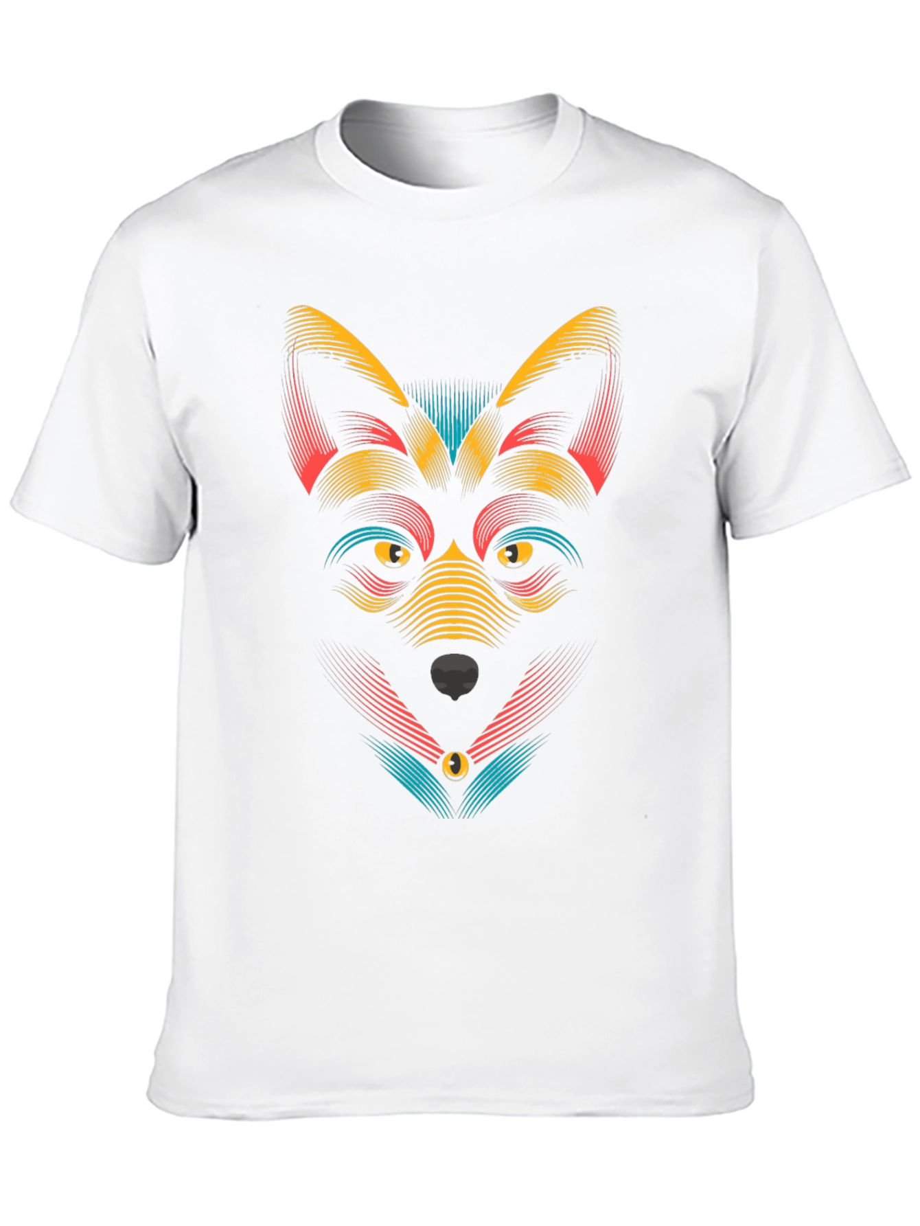 Black Abstract Wolf Graphic Black T-Shirt view 10