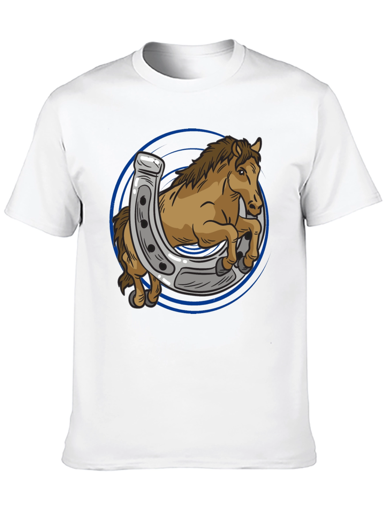 Black Horse and Horseshoe Graphic T-Shirt view 10