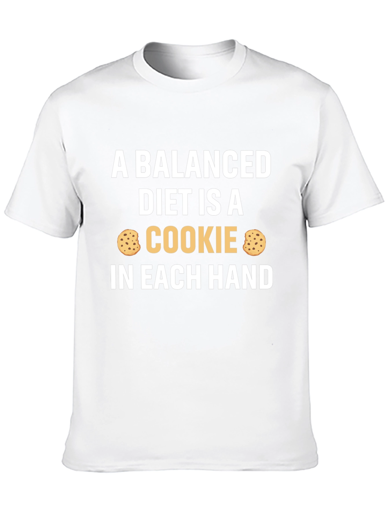 Black Balanced Diet Cookie T-Shirt Funny Foodie Tee view 10