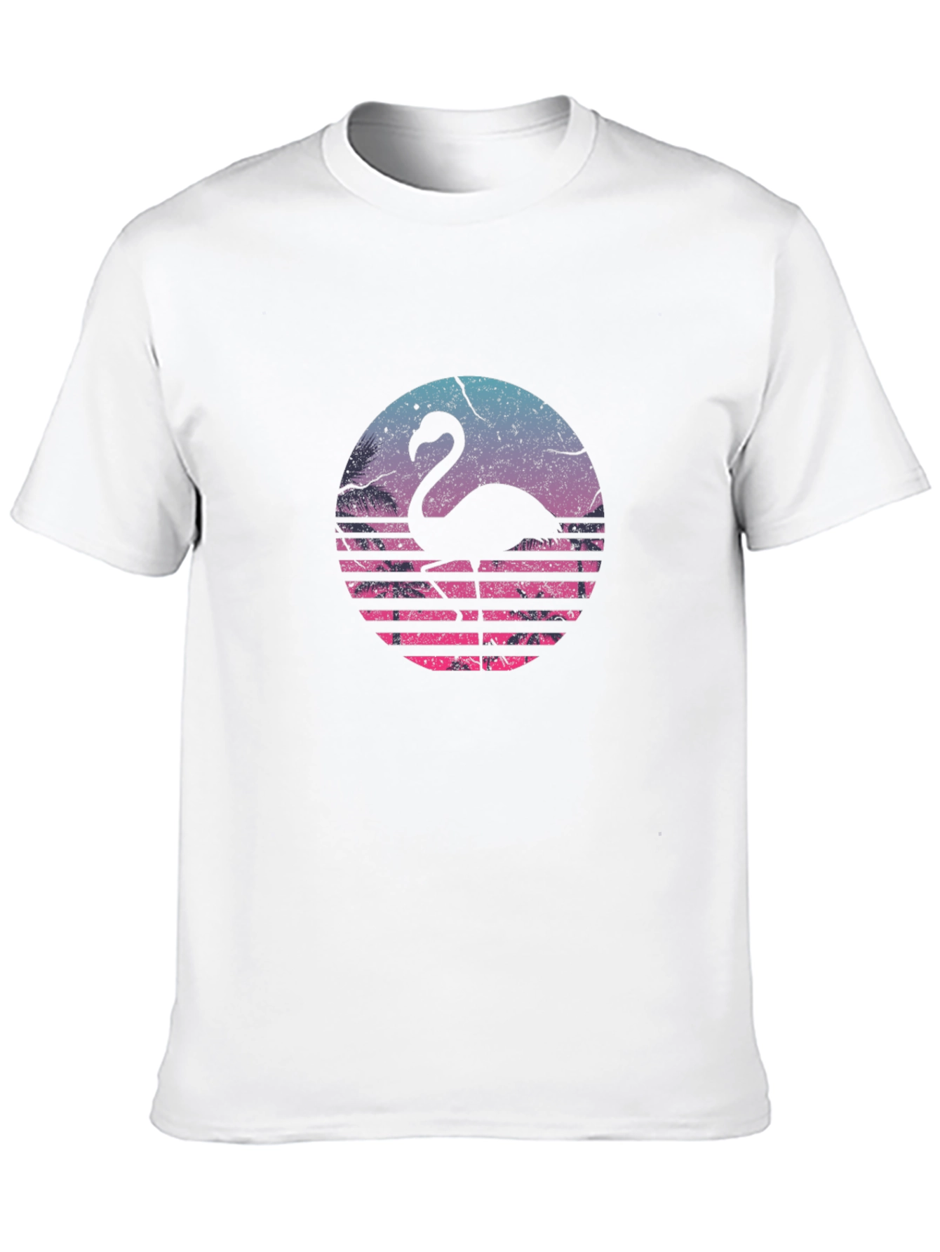 Black Retro Flamingo Graphic T-Shirt - Black view 10