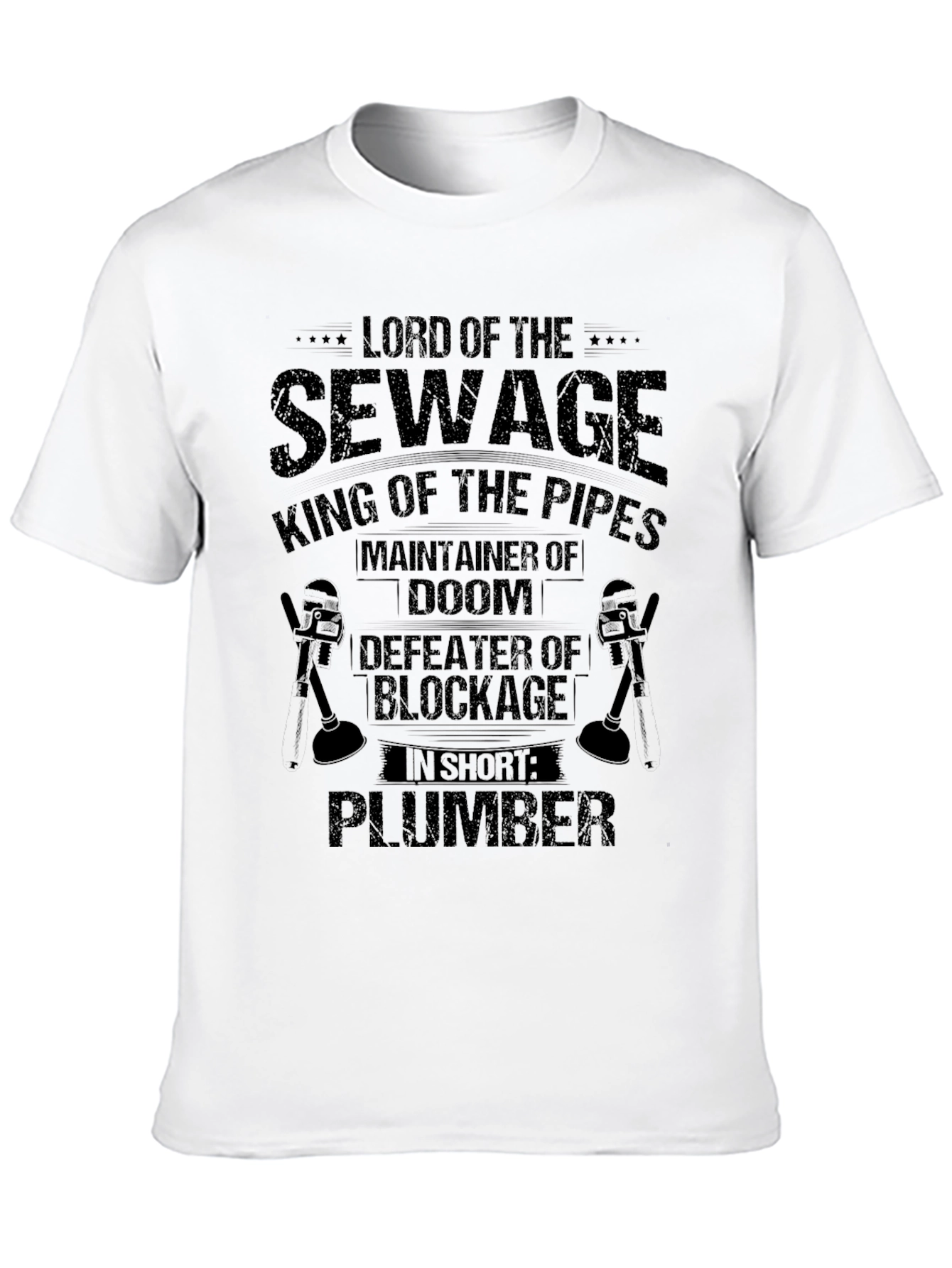 Black Lord of Sewage Plumber Graphic T-Shirt view 10