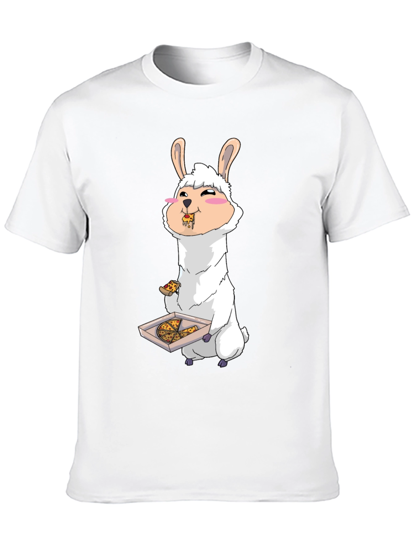 Black Llama Eating Pizza T-Shirt view 10