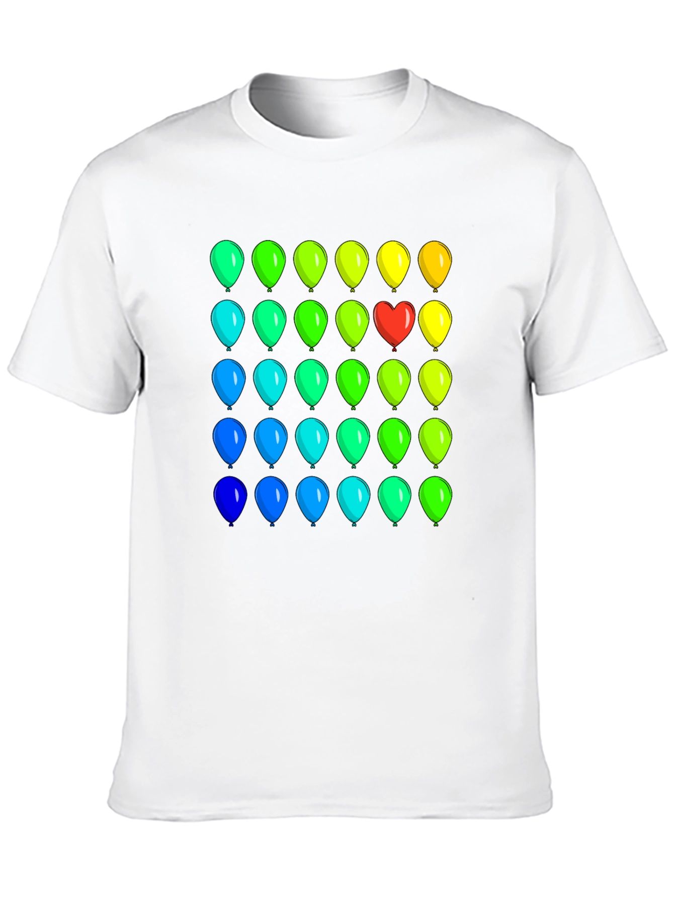 Black Rainbow Balloon Heart Tee view 10