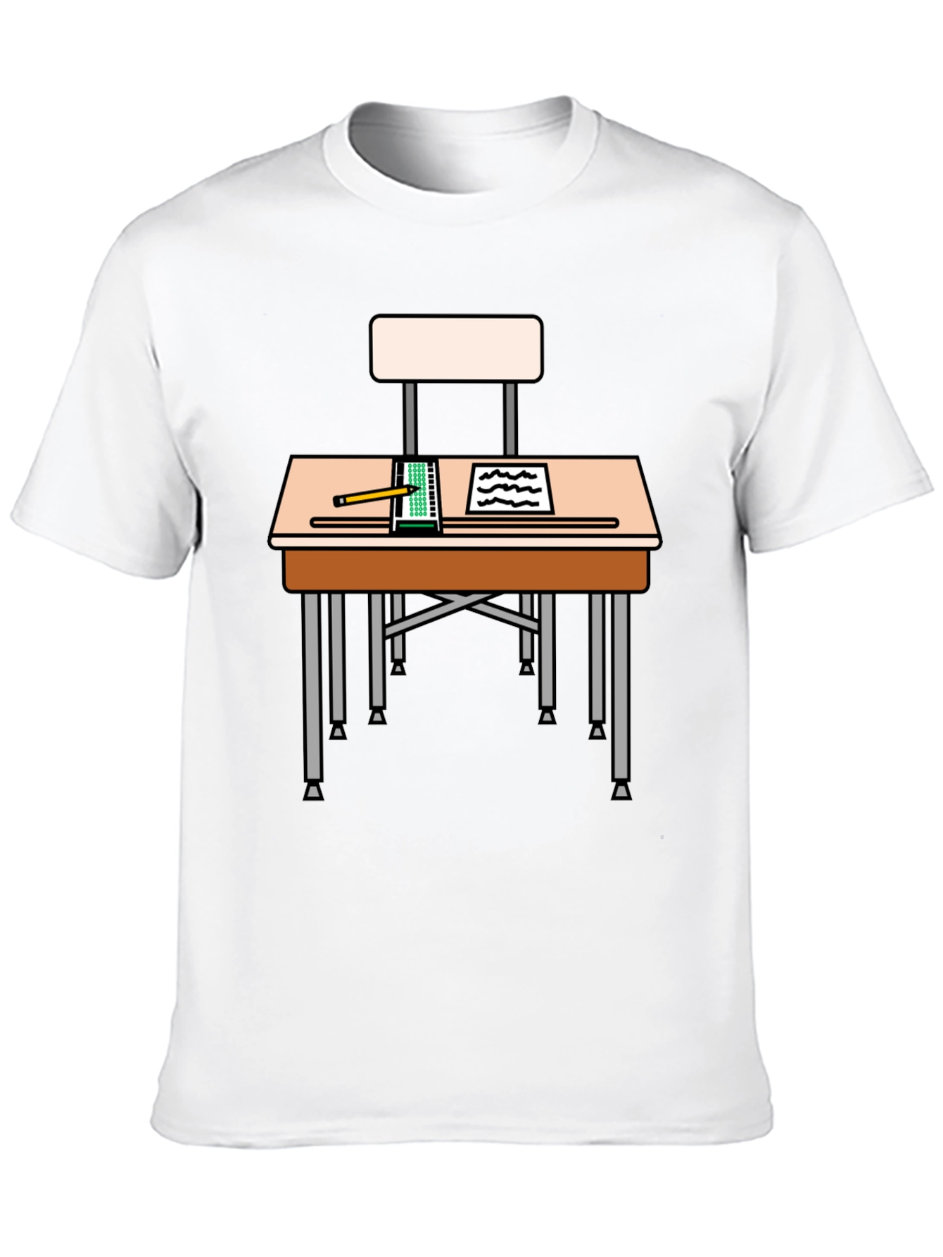 Black Student Desk Graphic T-Shirt - Back to School Style view 10