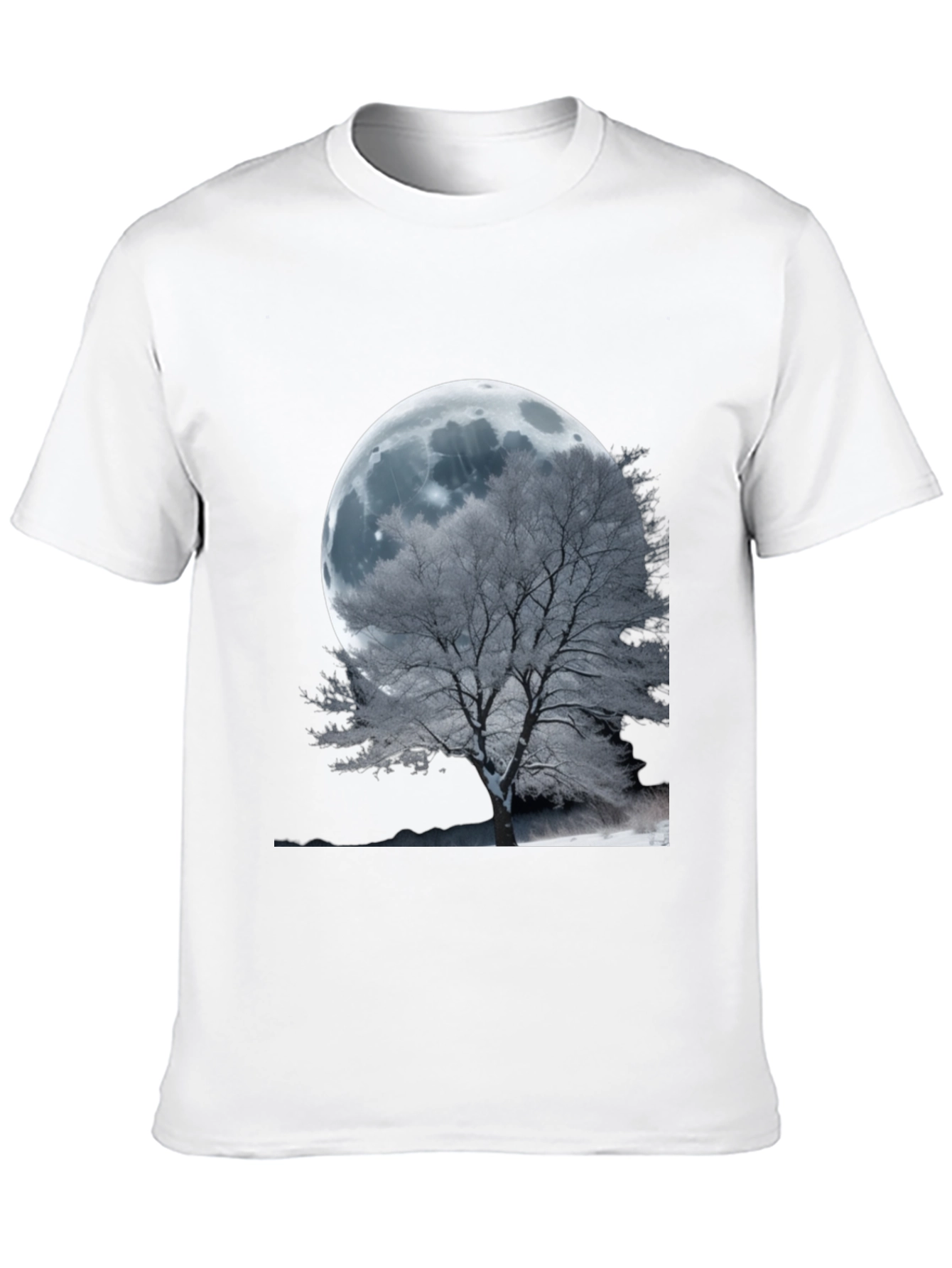Black Moonlit Tree Graphic T-Shirt - Unique Design view 10