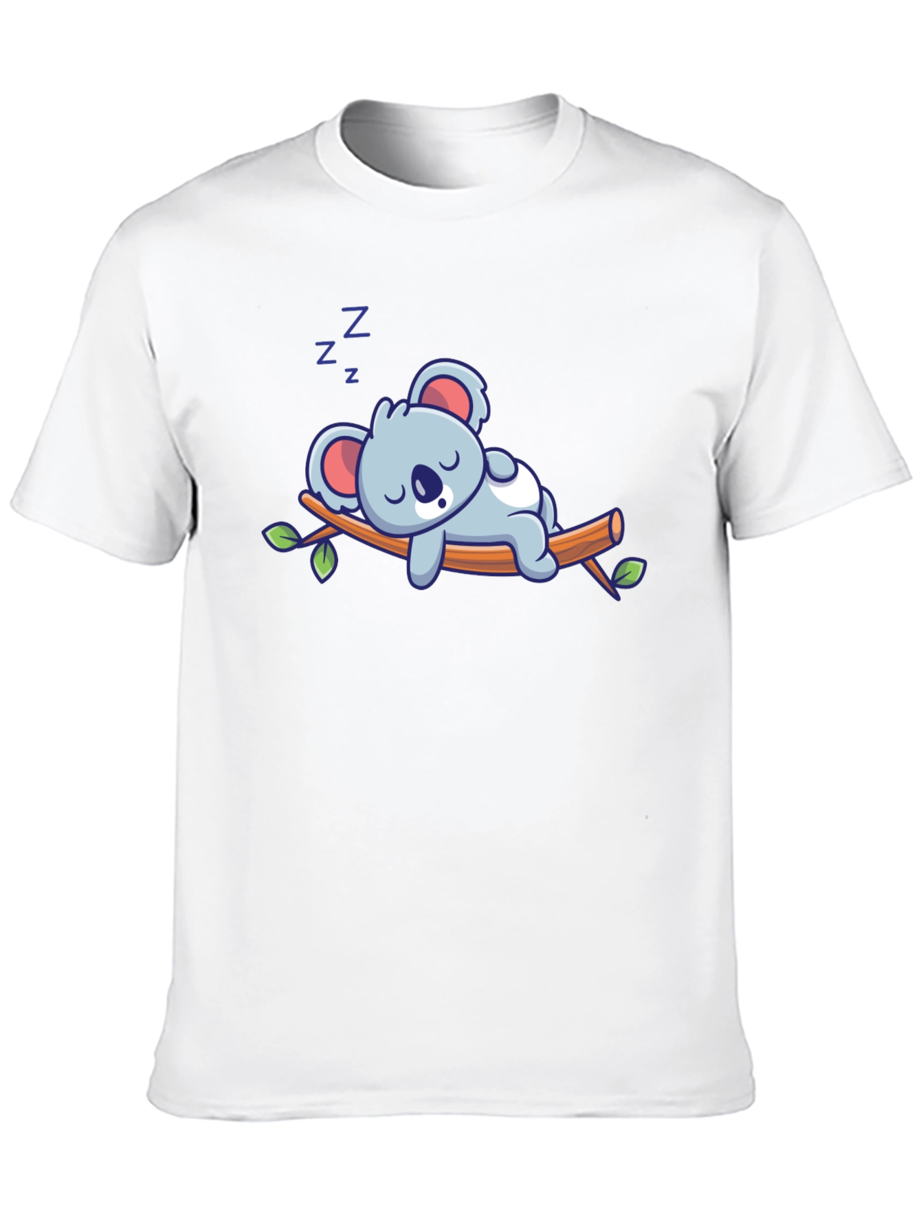Black Cute Sleeping Koala T-Shirt - Black view 10
