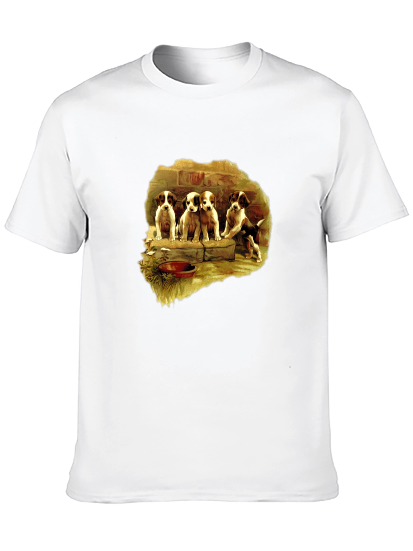 Black Puppy Portrait T-Shirt - Classic Crew Neck view 10