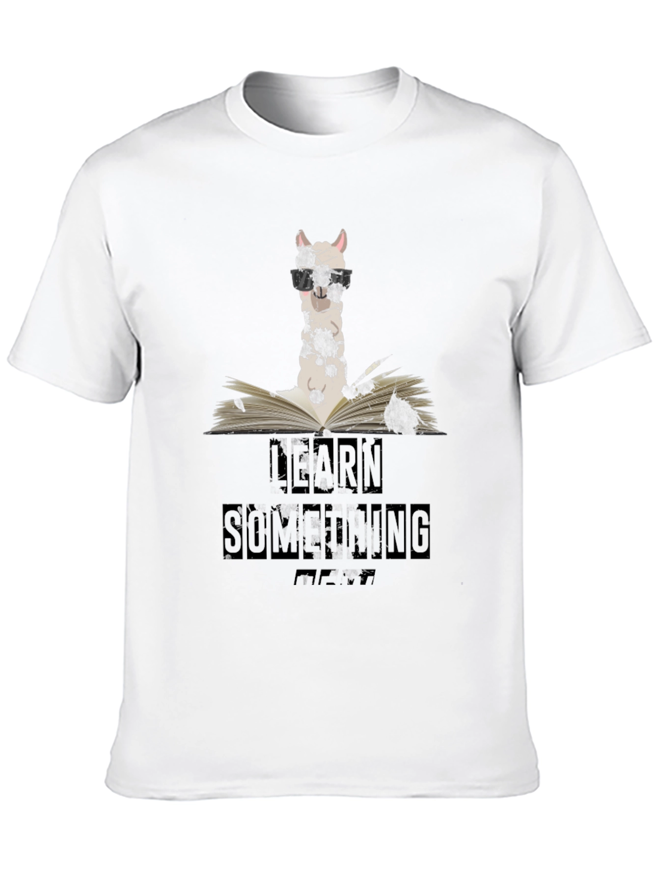Black Learn Something New Llama Graphic T-Shirt view 10