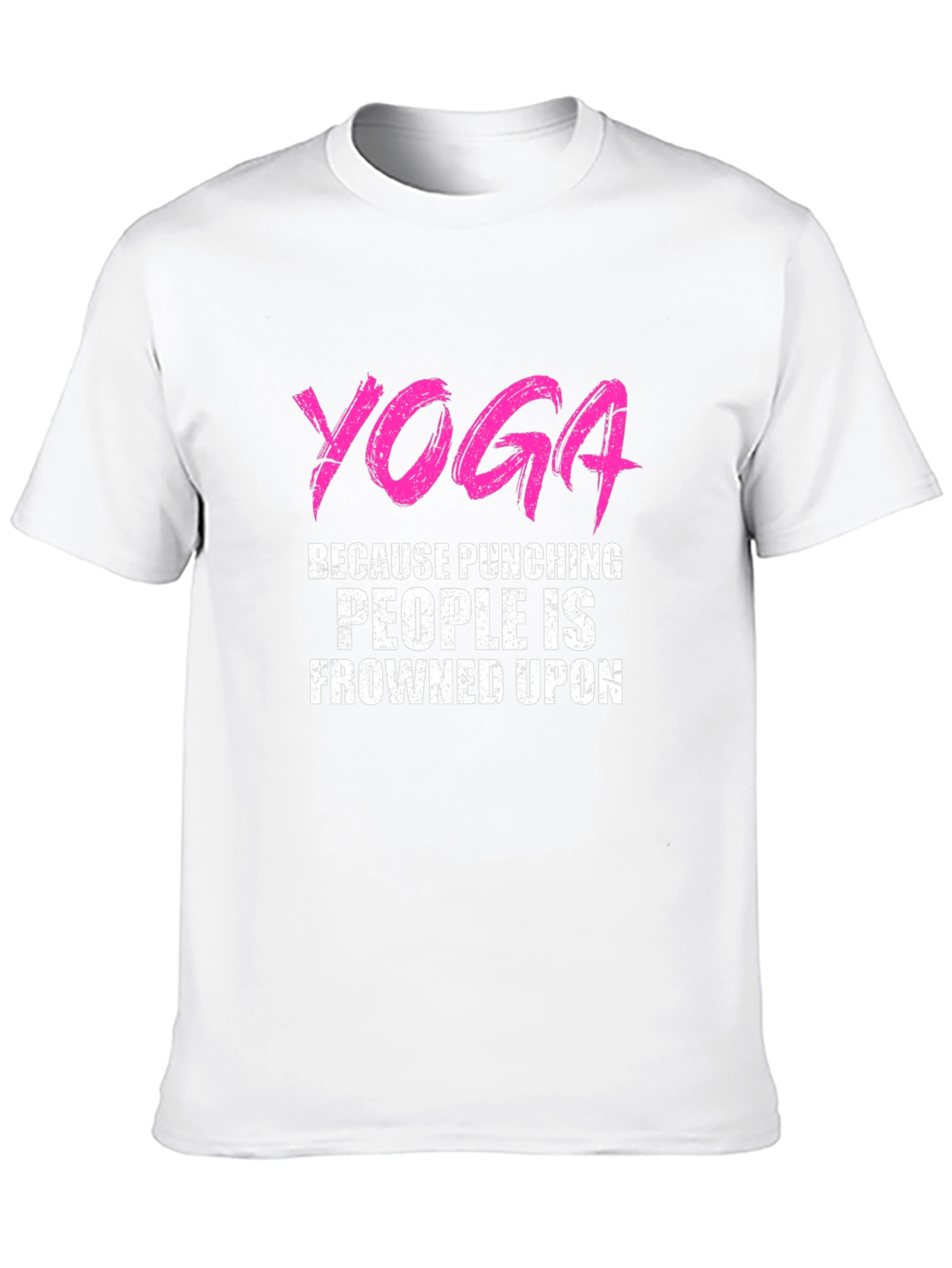 Black Yoga Punching People Frowned Upon Black T-Shirt view 10