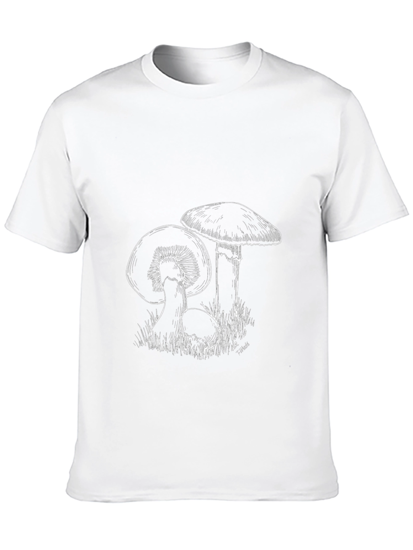 Black Mushroom Graphic T-Shirt - Black Cotton Tee view 10