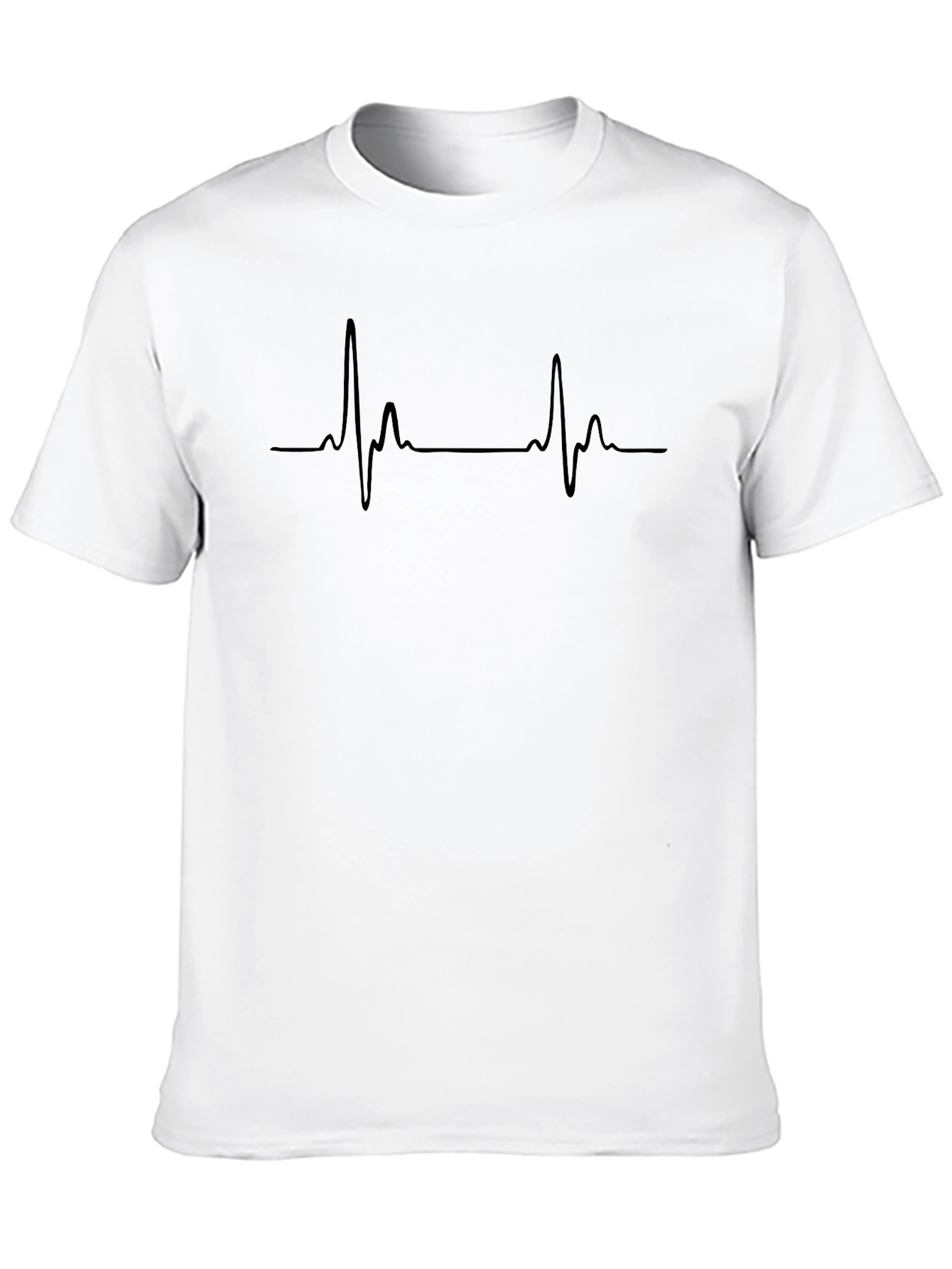 Black Men's Black Heartbeat Graphic Tee view 10
