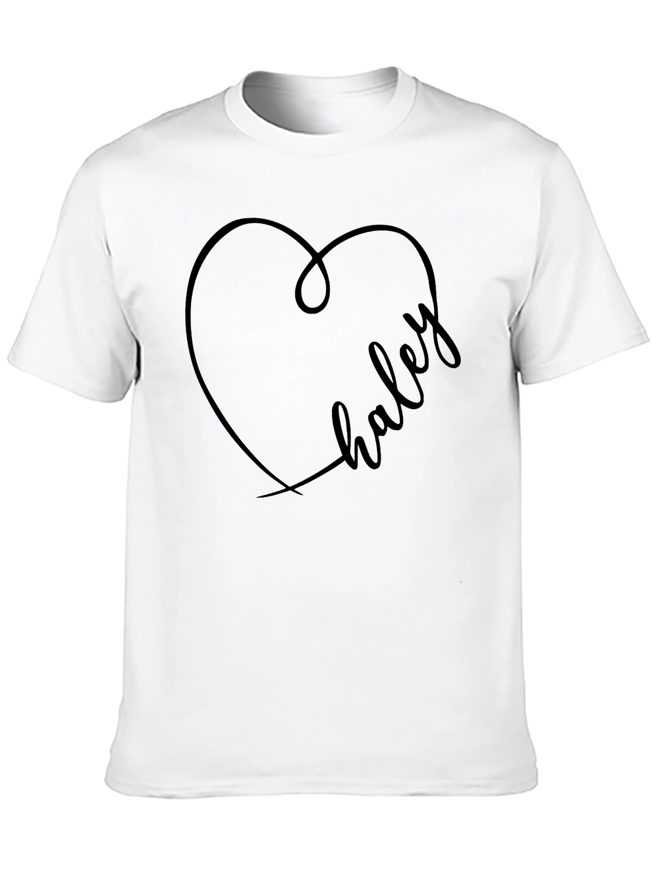 Black Haley Heart Graphic Tee - Stylish Custom Name Shirt view 10