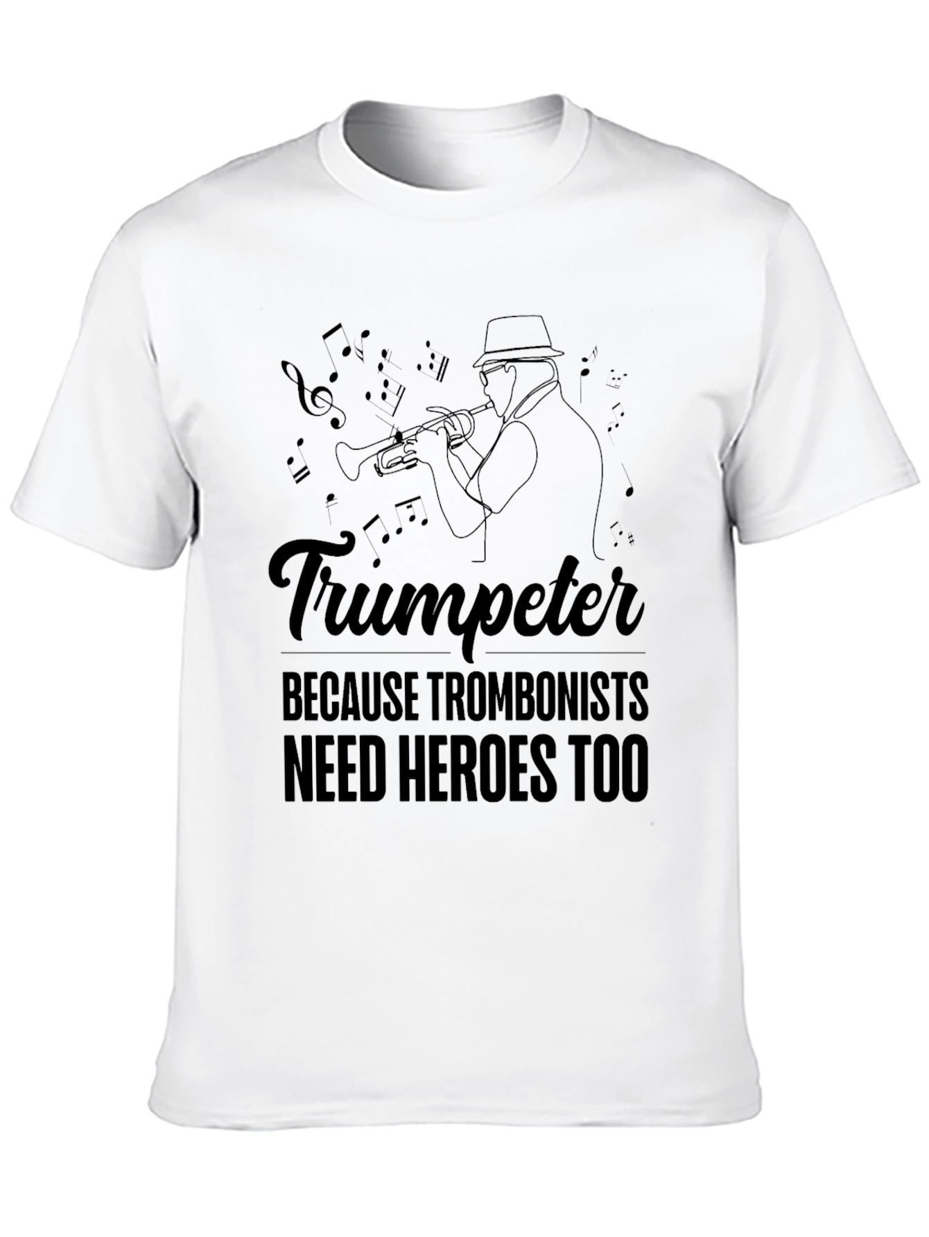 Black Trumpeter T-Shirt: Because Trombonists Need Heroes Too view 10