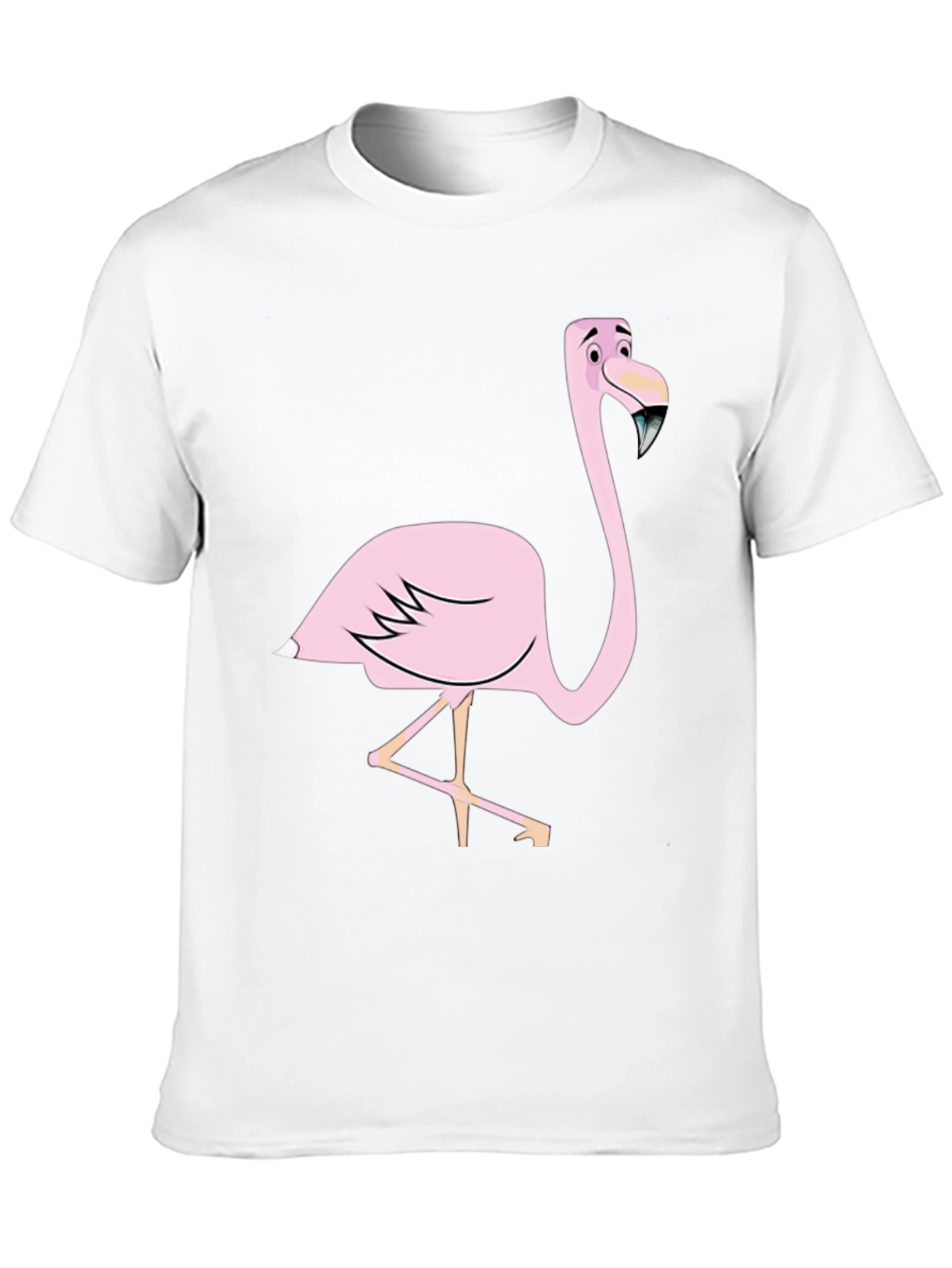 Black Fun Flamingo Graphic Tee - Black Cotton Blend Shirt view 10