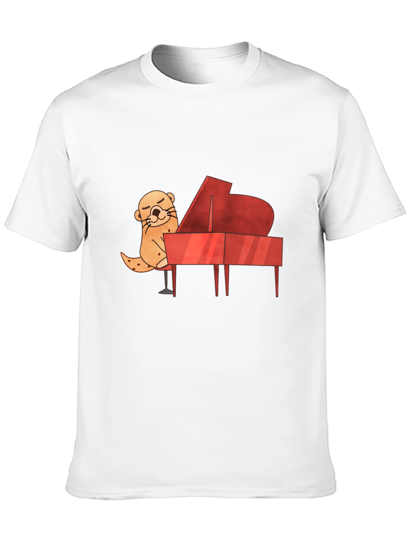 Black Otter Playing Piano Graphic Tee view 10