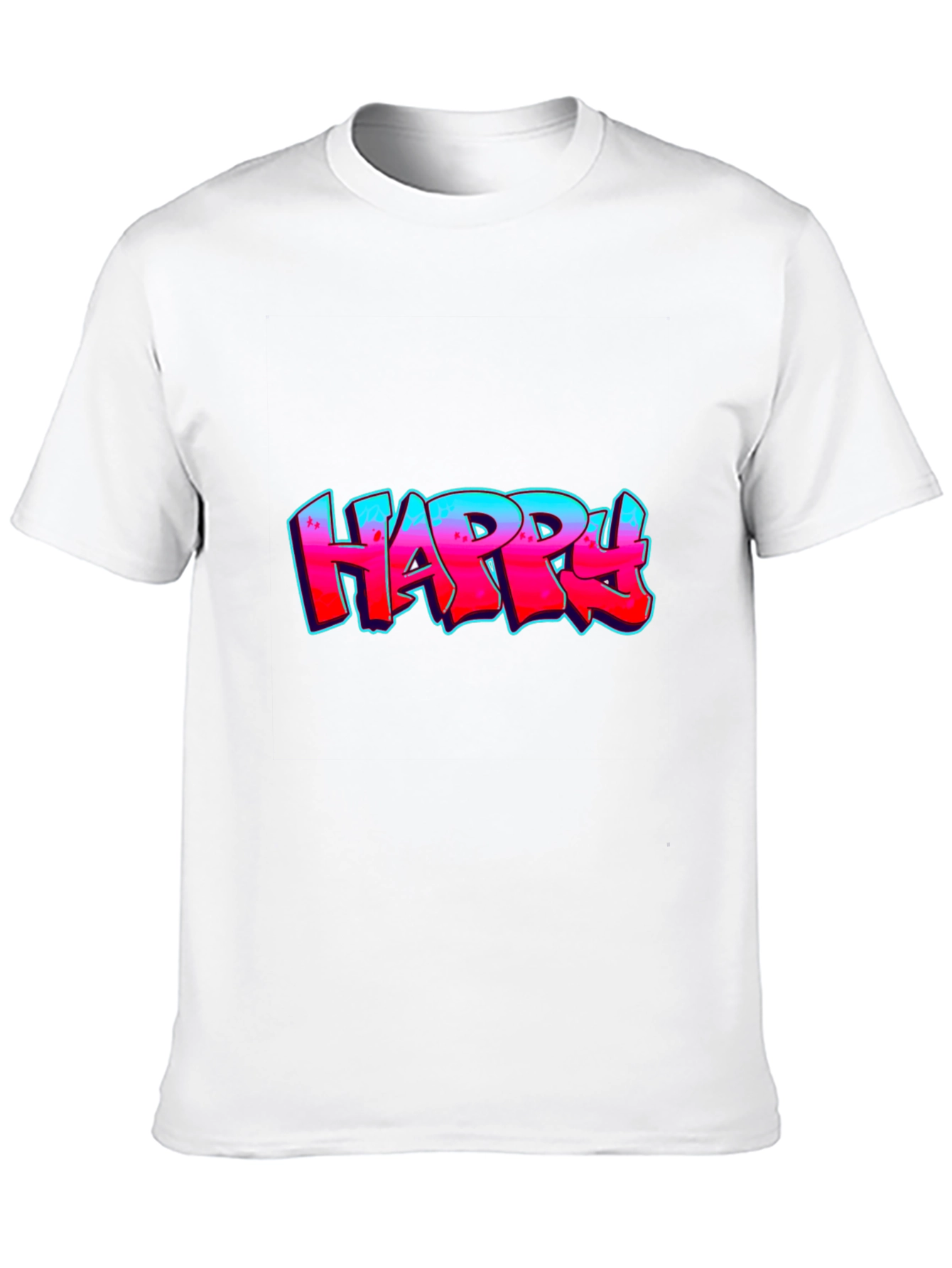 Black Happy Graffiti T-Shirt - Bold Graphic Tee view 10