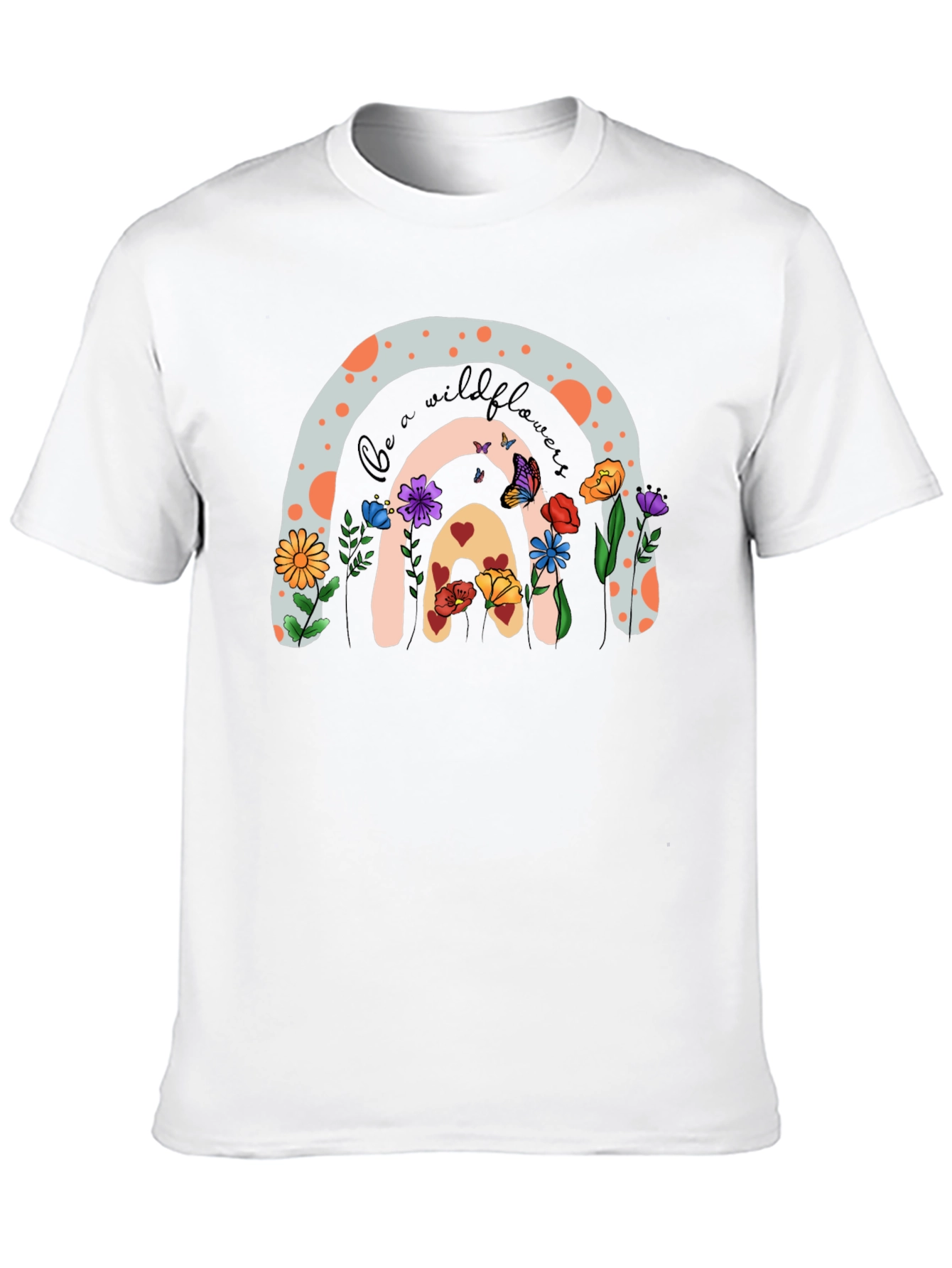 Black Wildflower Rainbow Graphic T-Shirt view 10