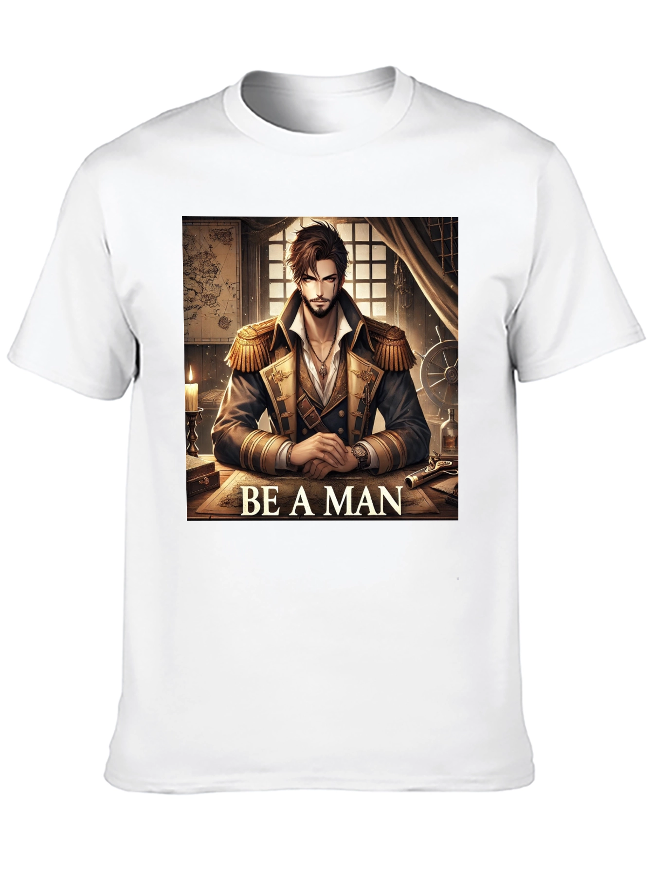 Black Be A Man Pirate Captain T-Shirt view 10