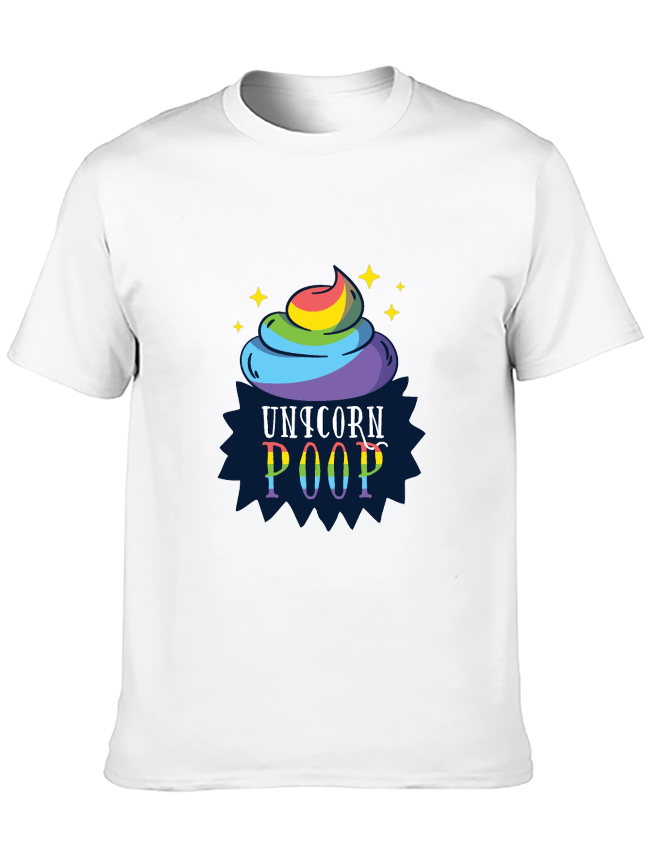 Black Unicorn Poop Graphic Tee - Funny Rainbow Shirt view 10