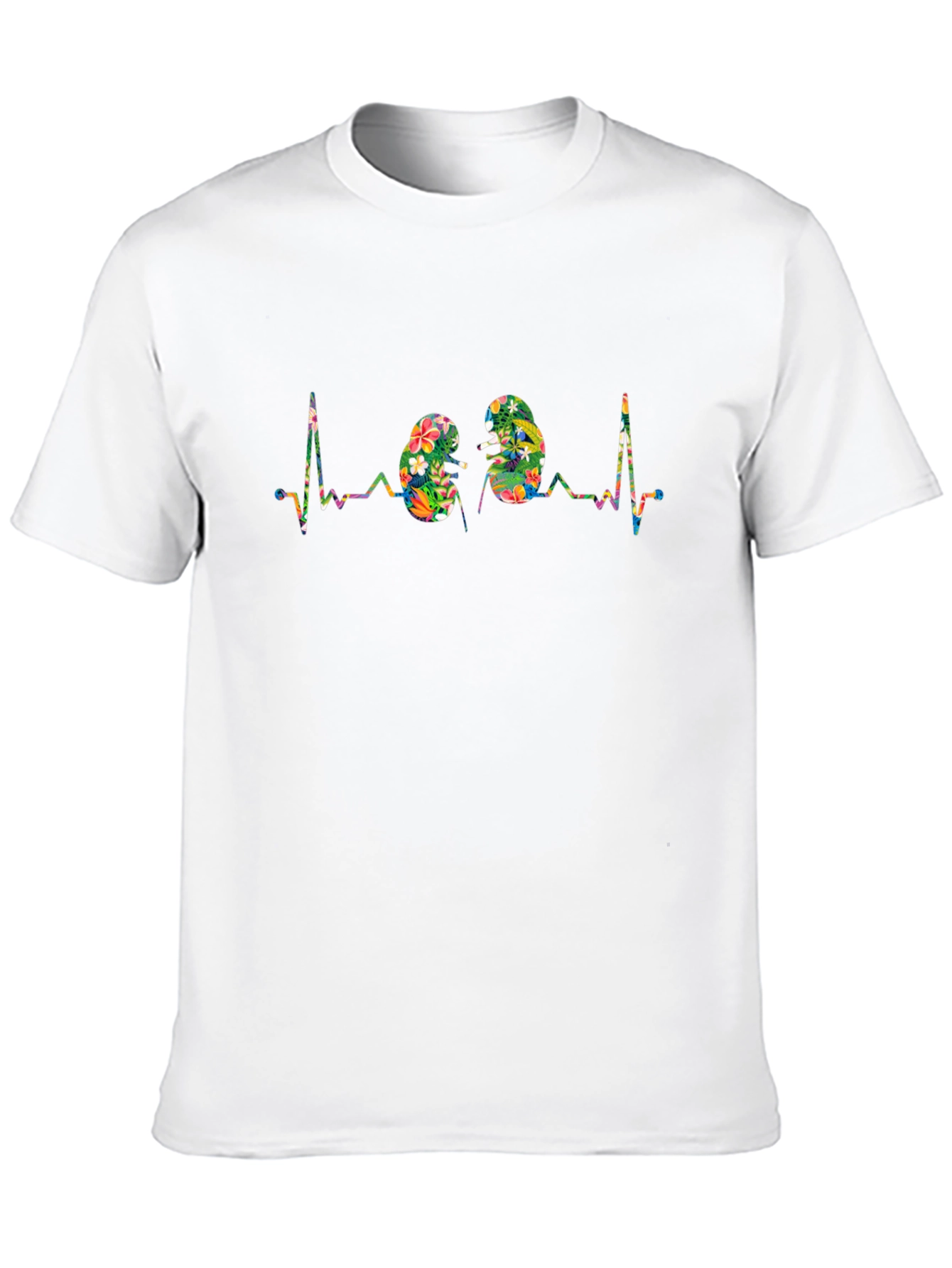 Black Floral Kidney Heartbeat Graphic Tee - Black view 10