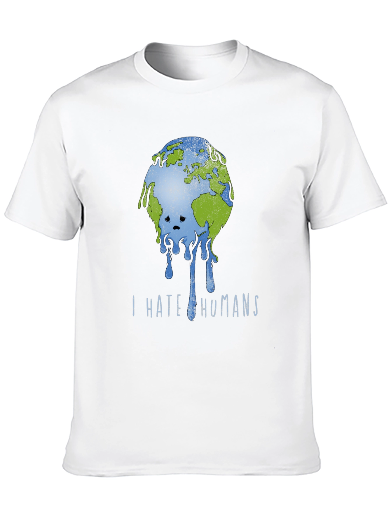 Black I Hate Humans Earth Graphic T-Shirt view 10