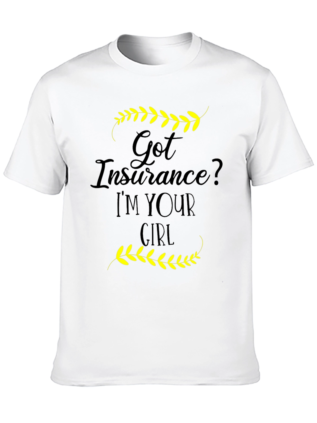 Black Insurance Girl T-Shirt - Novelty Graphic Tee view 10