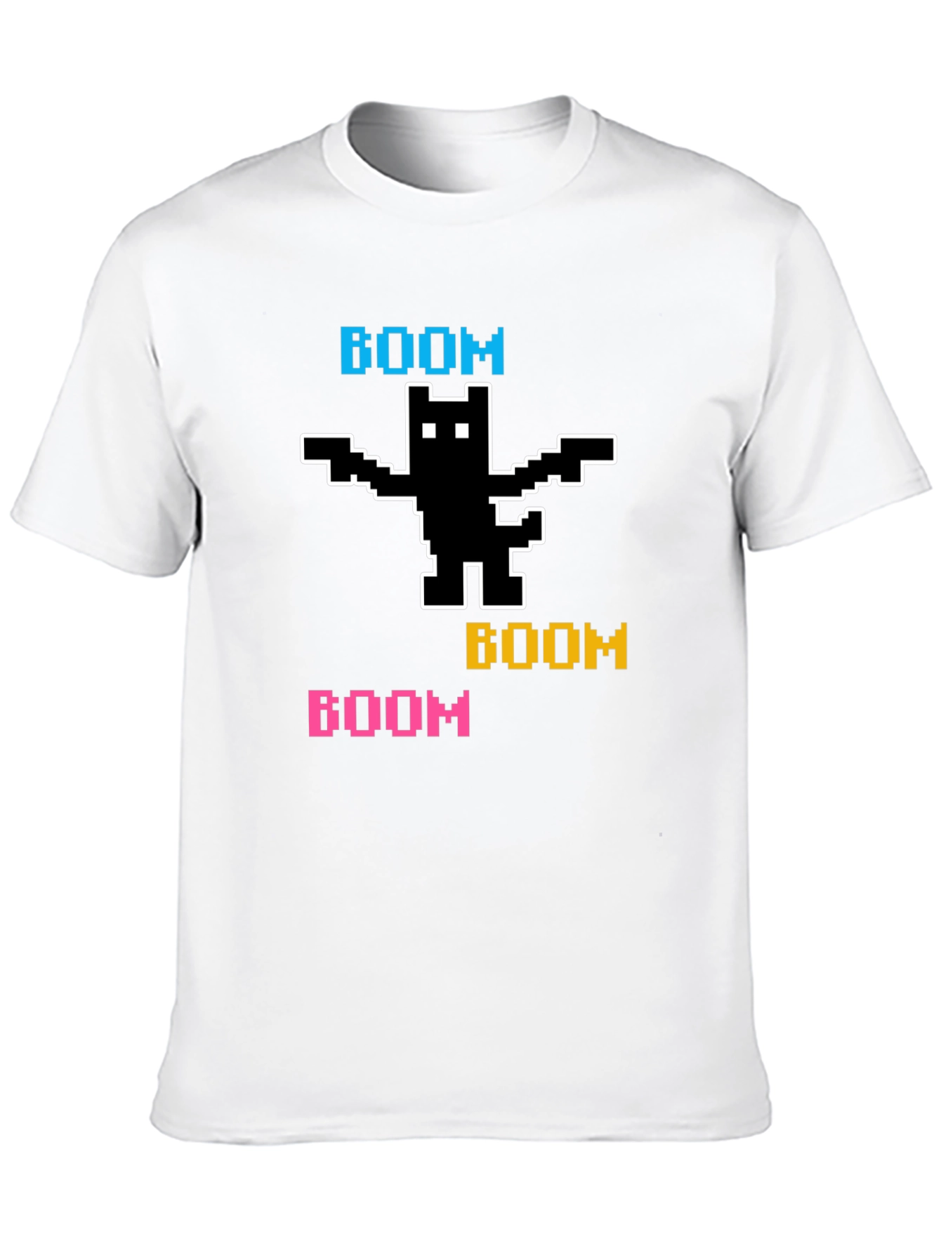 Black Pixelated BOOM Cat T-Shirt view 10