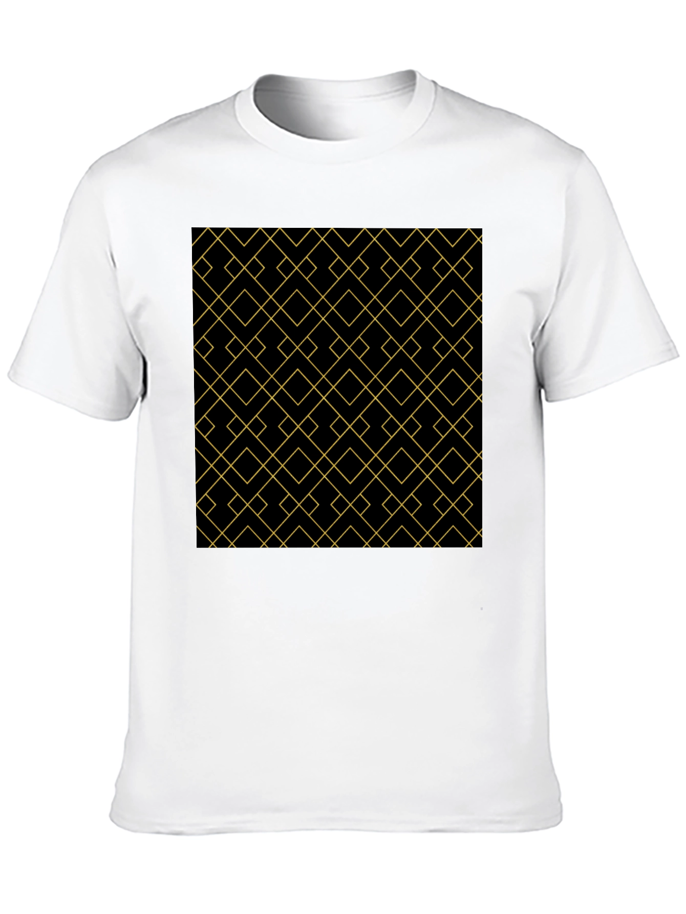 Black Geometric Pattern Black T-Shirt view 10