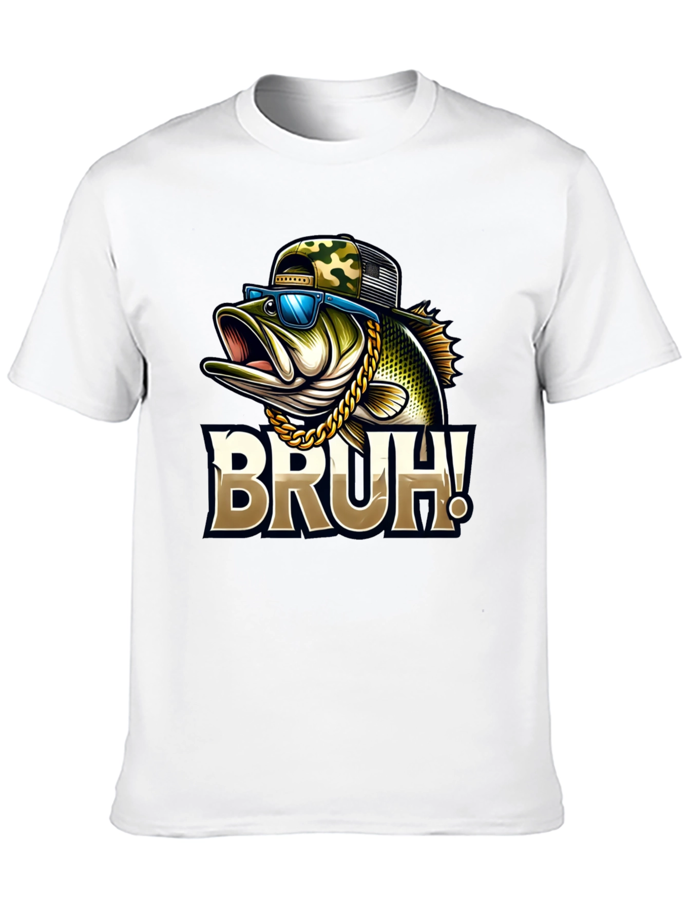 Black Bruh Fishing Bass Graphic T-Shirt view 10
