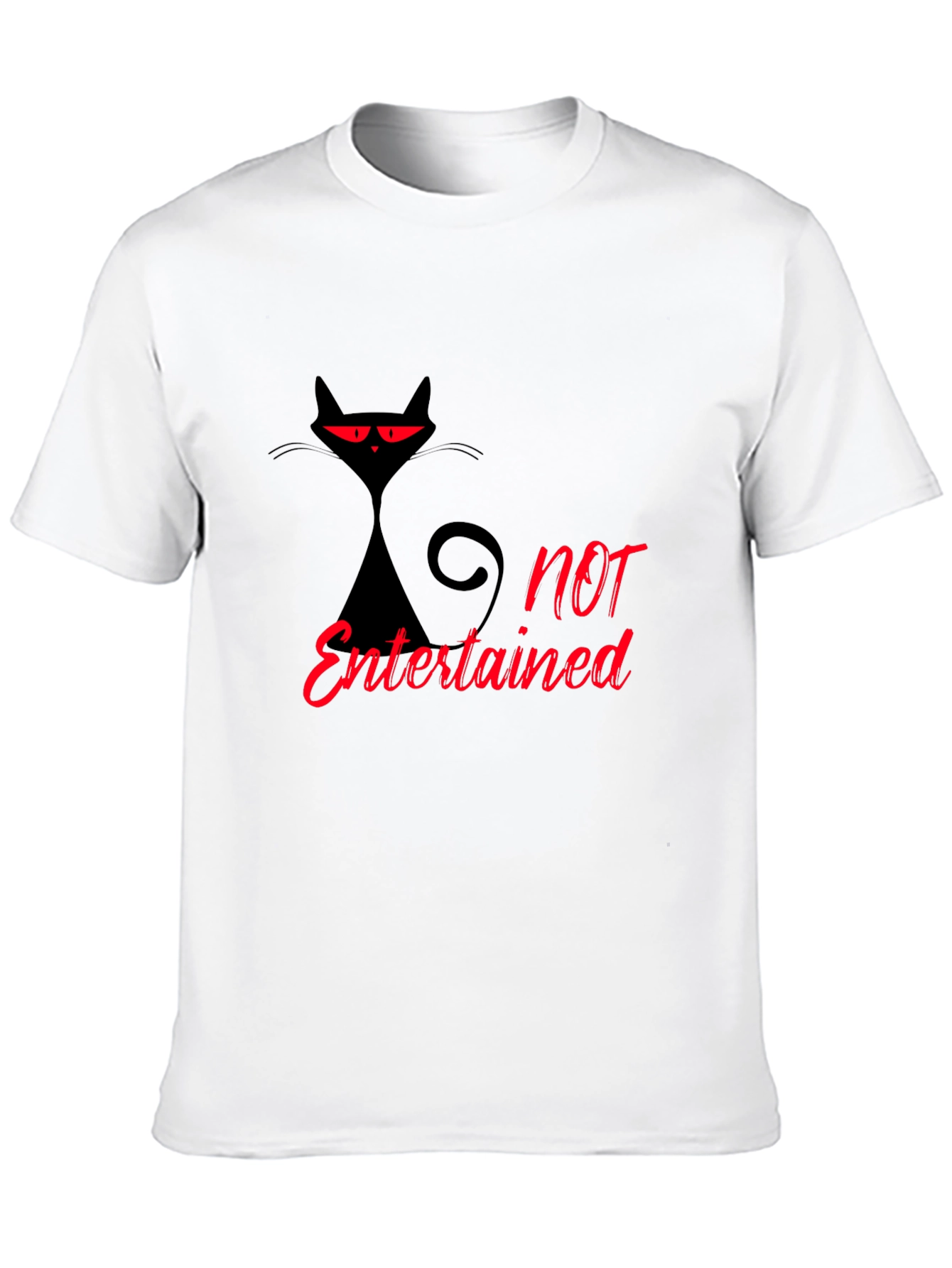 Black Not Entertained Black Cat Graphic T-Shirt view 10