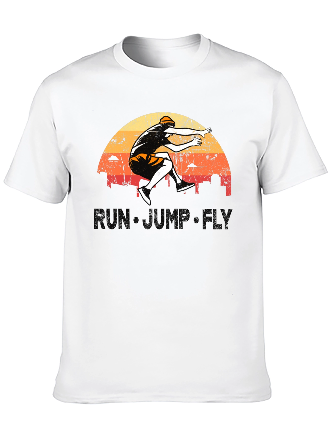 Black Run Jump Fly Graphic Tee - Retro Style view 10