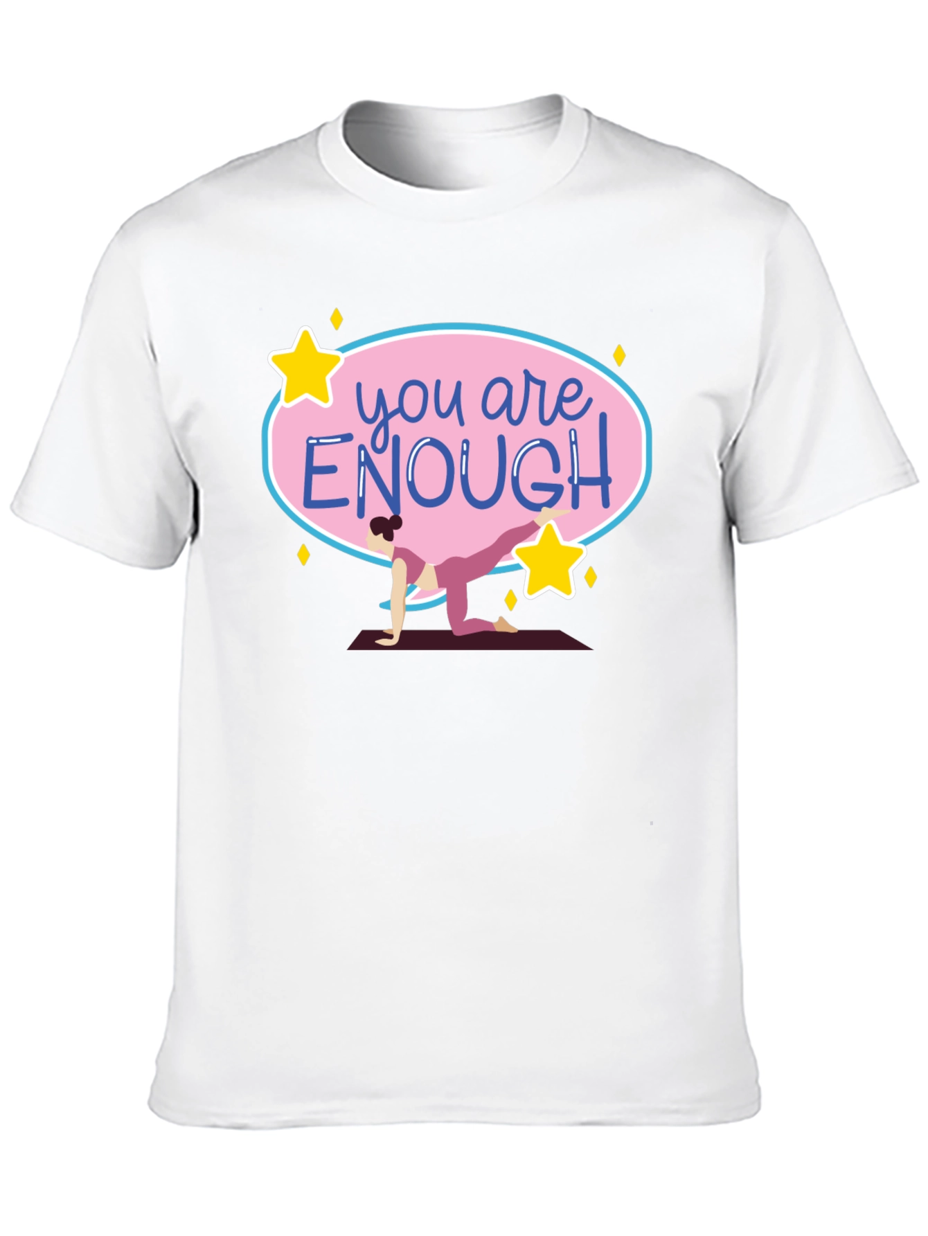 Black You Are Enough Yoga T-Shirt Black view 10