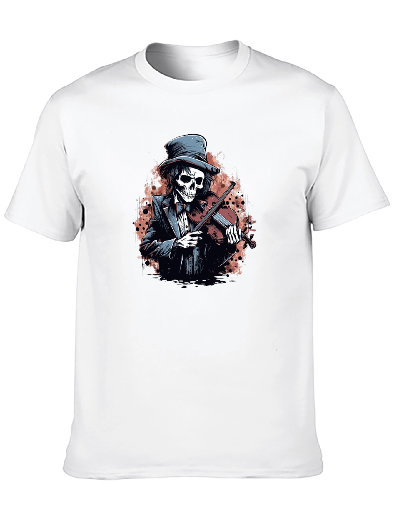 Black Skeleton Violinist Graphic Tee - Black view 10