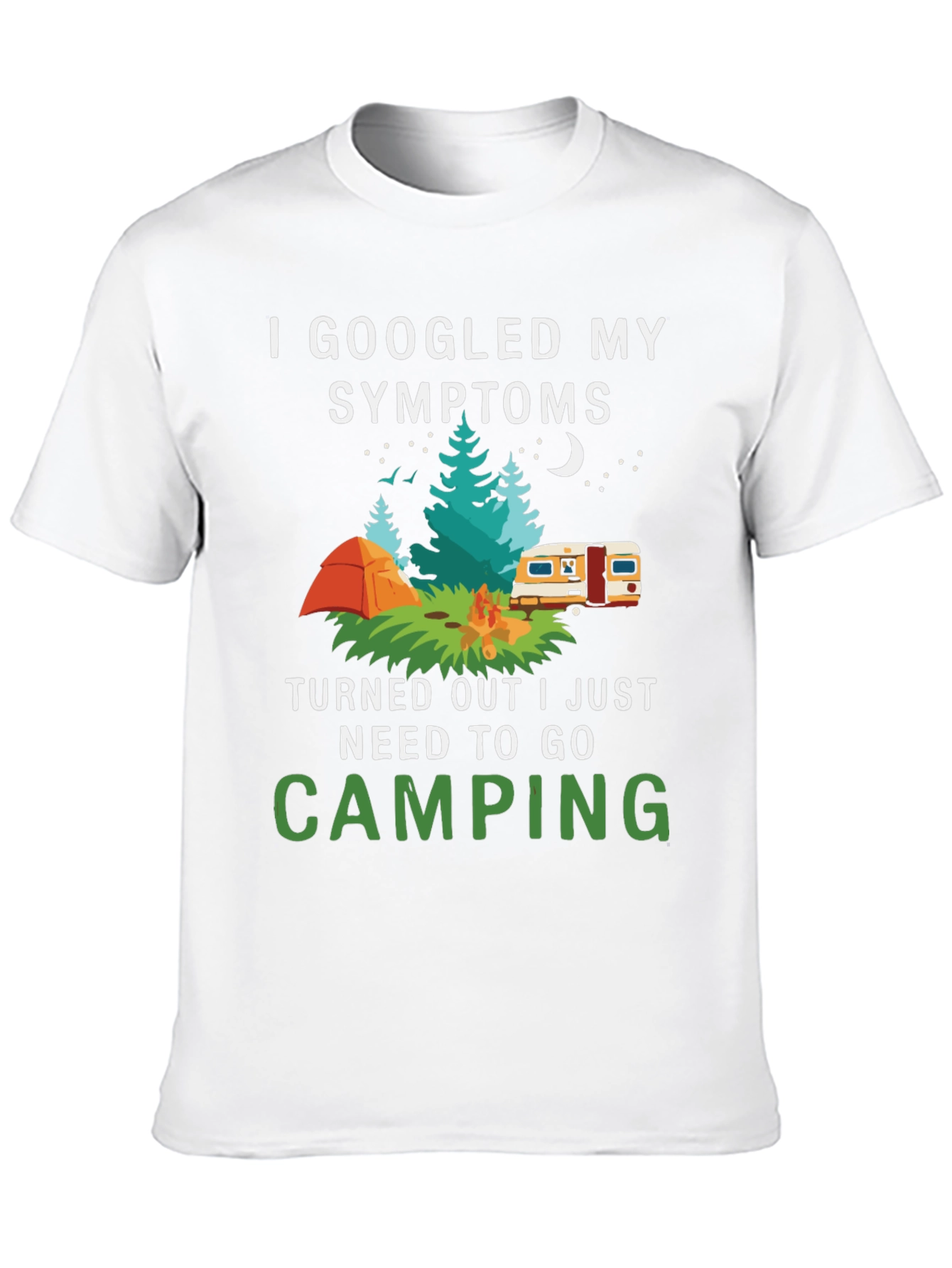 Black Camping Symptoms T-Shirt - Funny Outdoor Apparel view 10
