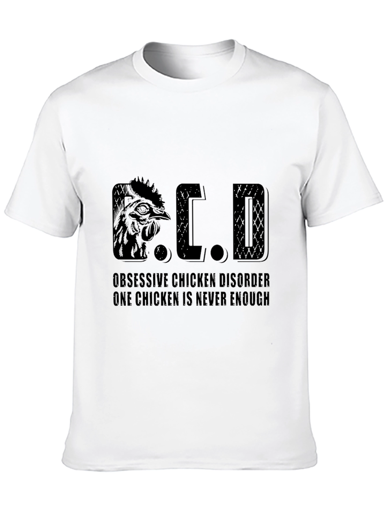 Black Obsessive Chicken Disorder T-Shirt - Funny Chicken Lover Tee view 10