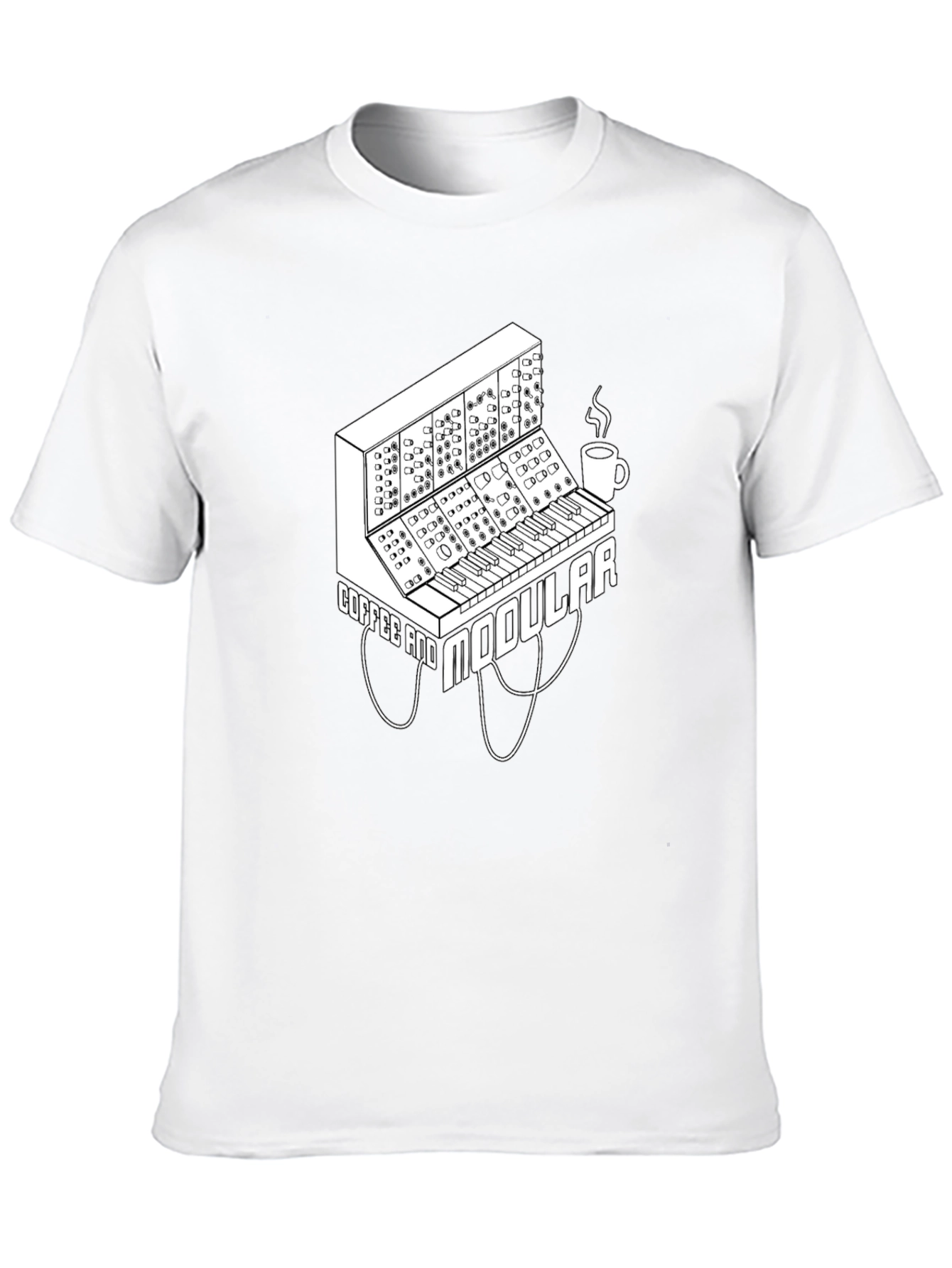 Black Coffee and Modular Synthesizer Black T-Shirt view 10