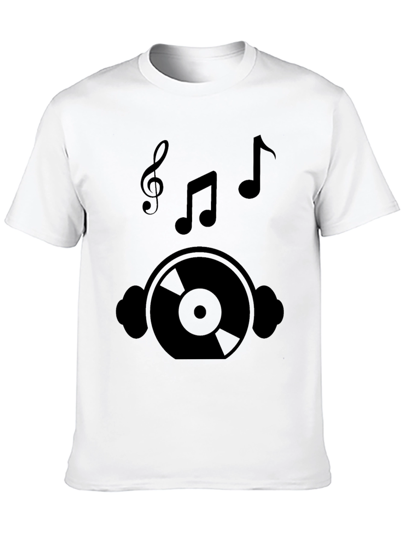 Black Music Lover Graphic Tee - Vinyl Record & Notes Design view 10