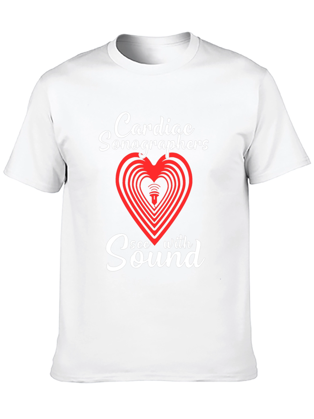 Black Cardiac Sonographer See With Sound T-Shirt view 10