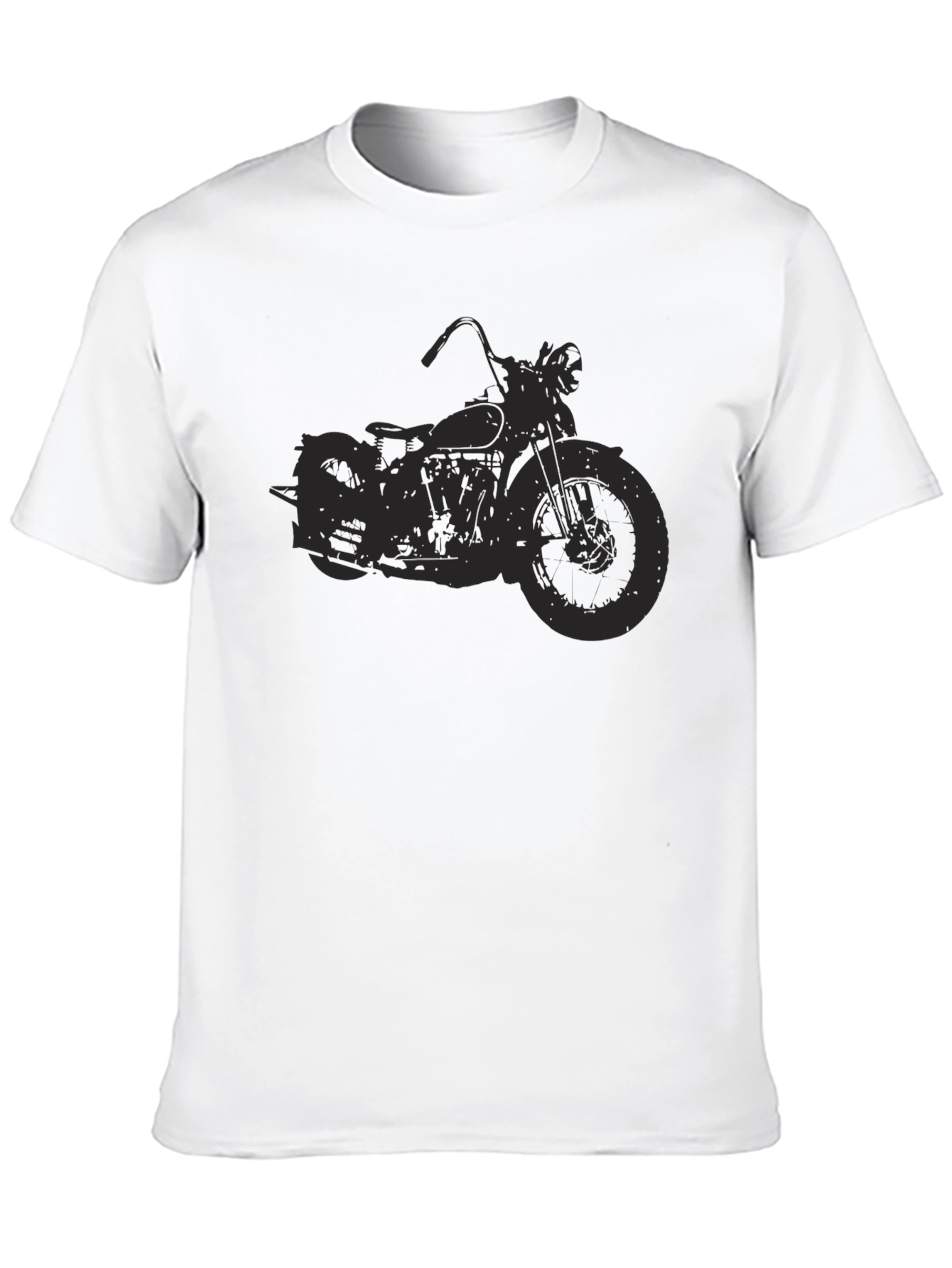 Black Vintage Motorcycle Graphic Tee - Black Cotton Comfort view 10