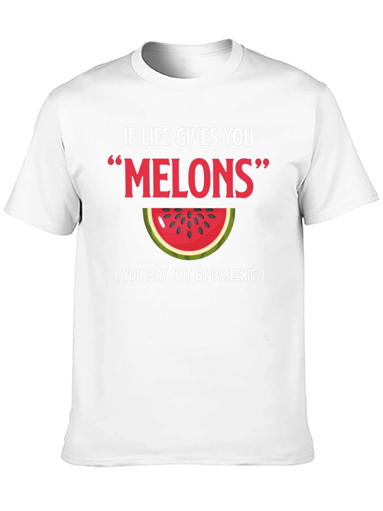 Funny "Melons" Dyslexia Watermelon Graphic Tee - 10