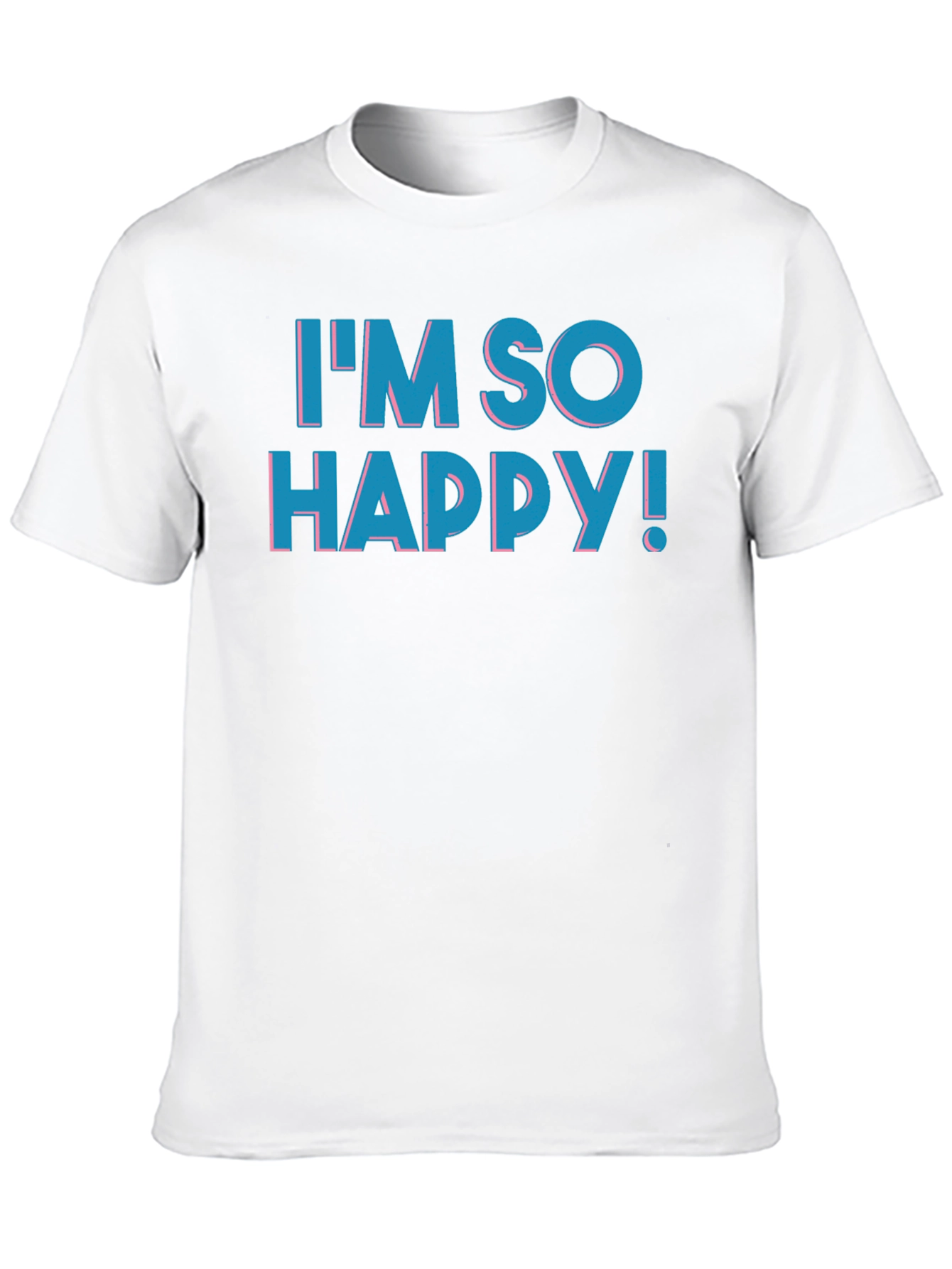 Black I'm So Happy! Graphic Print T-Shirt - Black view 10