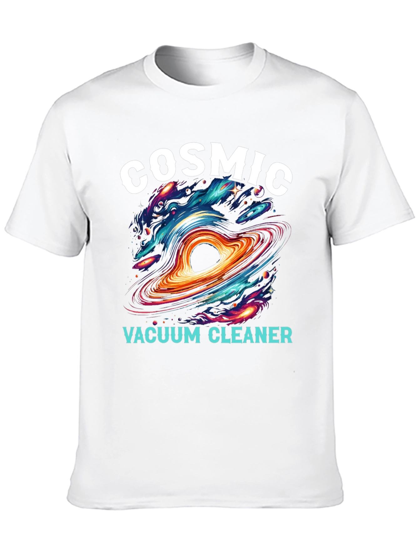 Black Cosmic Vacuum Cleaner Black T-Shirt view 10