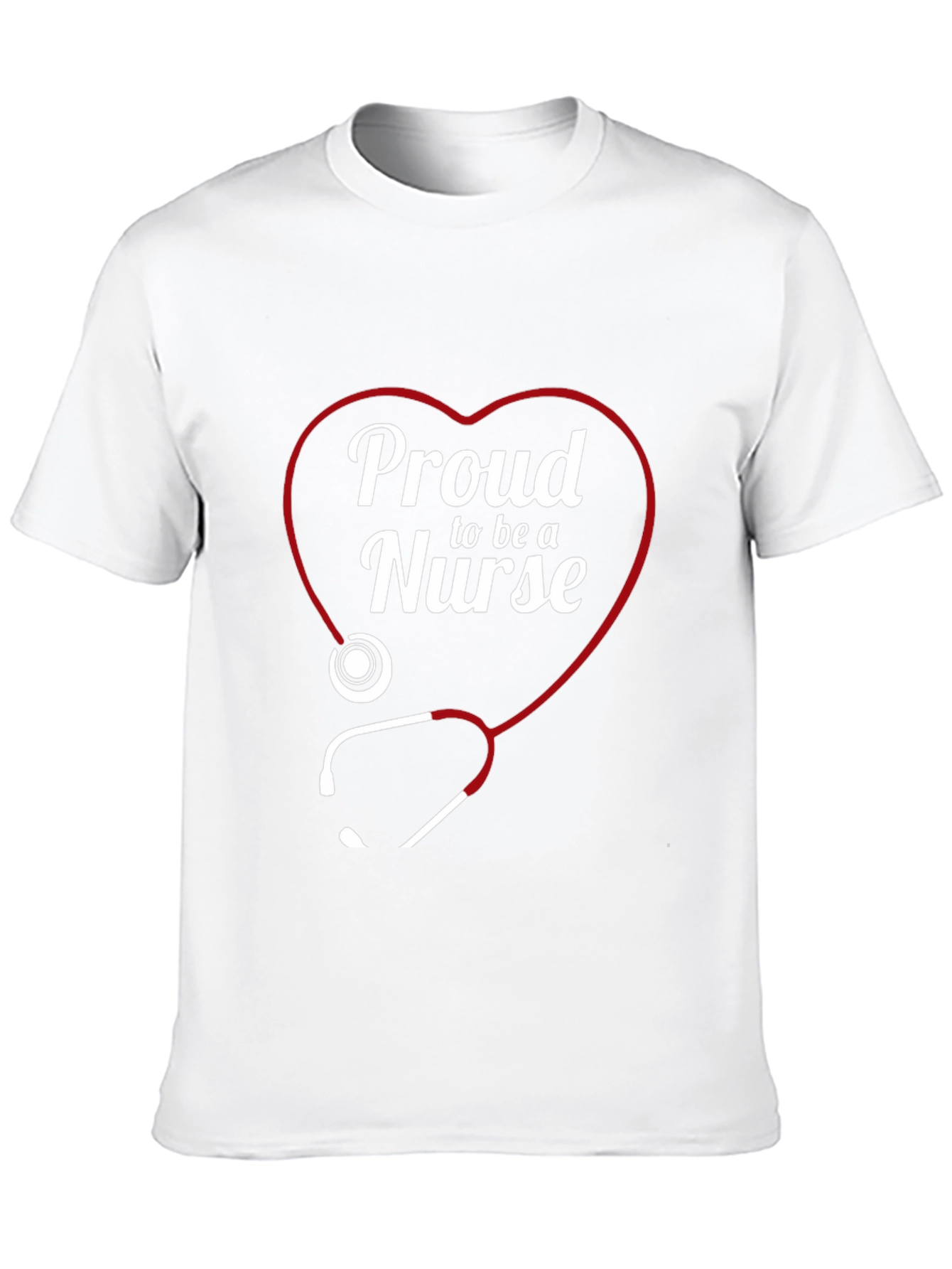 Black Proud Nurse Heart Stethoscope T-Shirt view 10