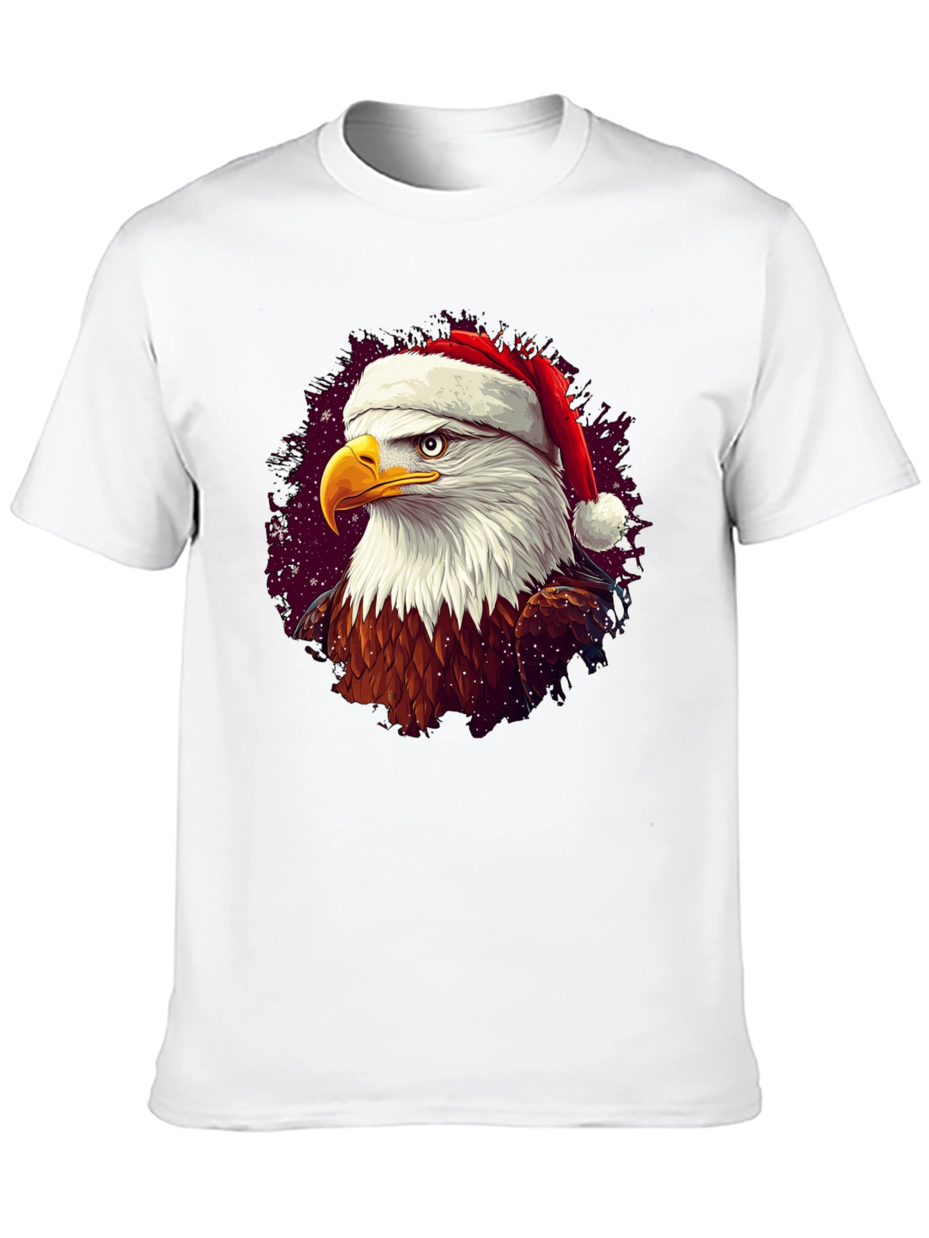 Black Festive Eagle T-Shirt: Christmas Holiday Apparel view 10