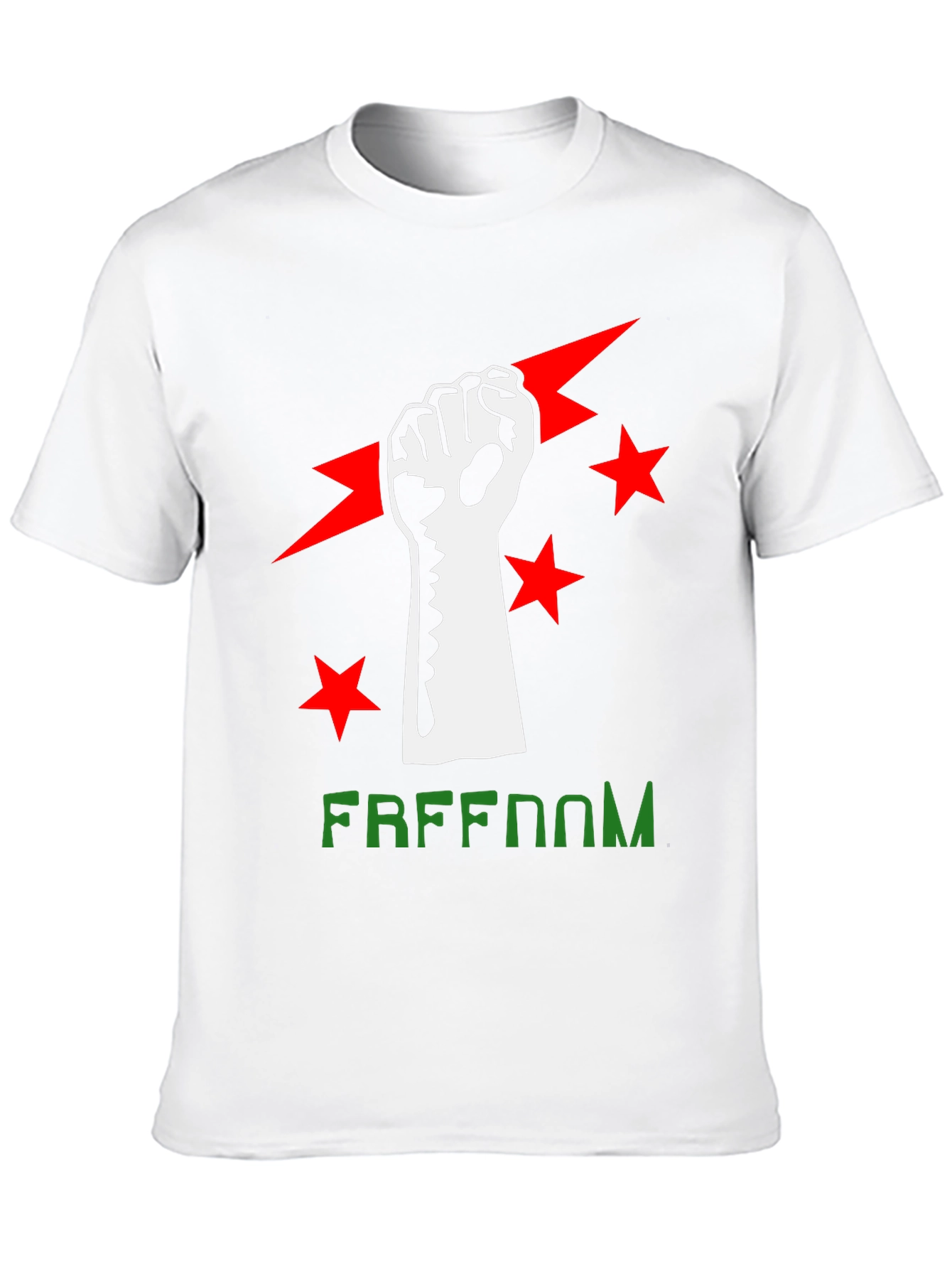 Black Freedom Fist Graphic Tee - Black Cotton Blend view 10